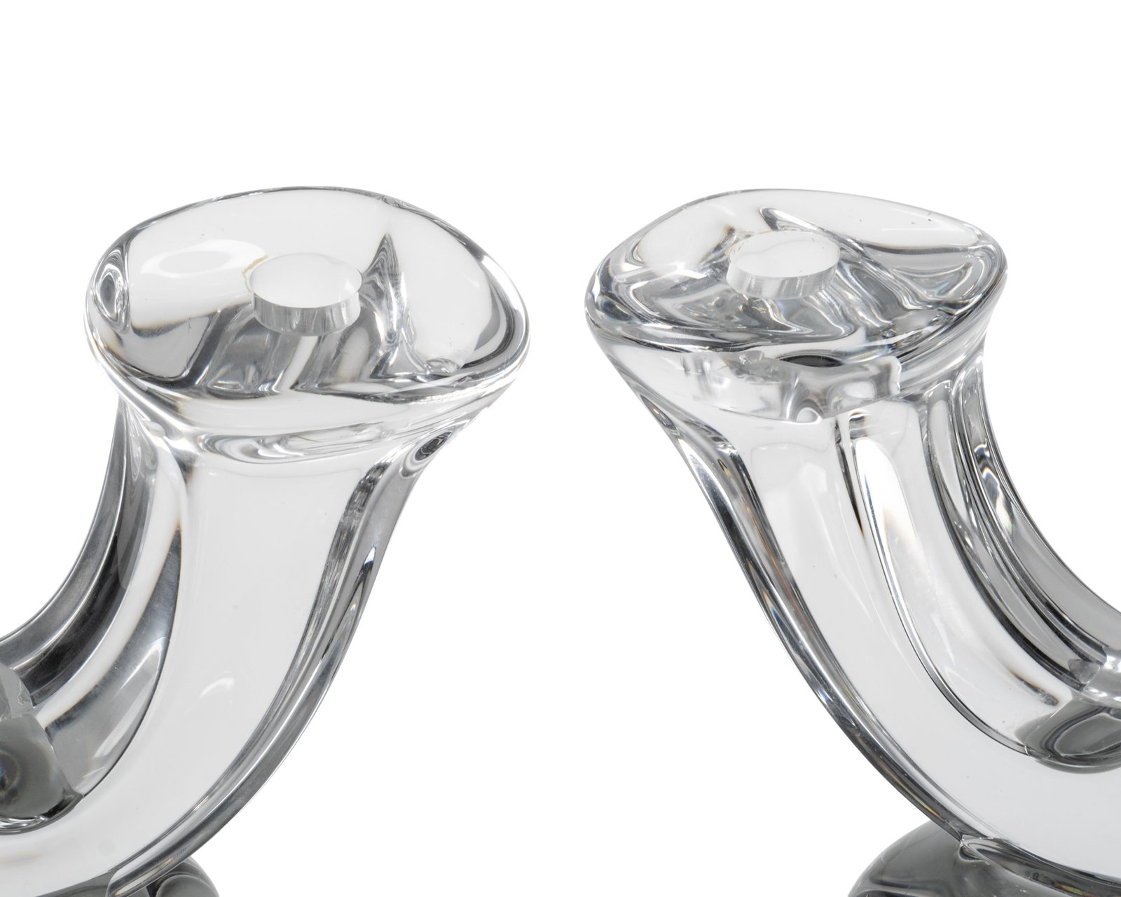No Reserve- Daum France Crystal Double Candlesticks, Pair, 20th Century - 4