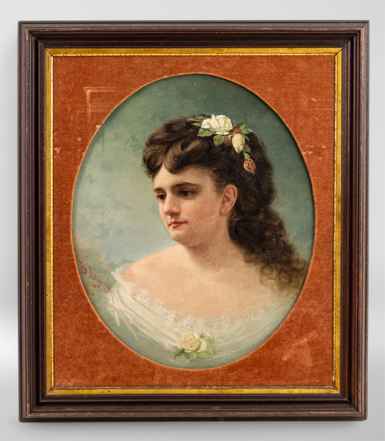 No Reserve- Benoni Irwin Signed Beauty 19th Century Belle Époque Oil on Board Painting - 3
