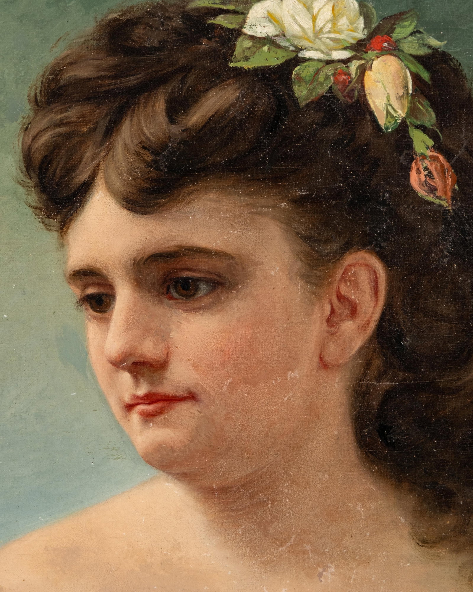 No Reserve- Benoni Irwin Signed Beauty 19th Century Belle Époque Oil on Board Painting - 5