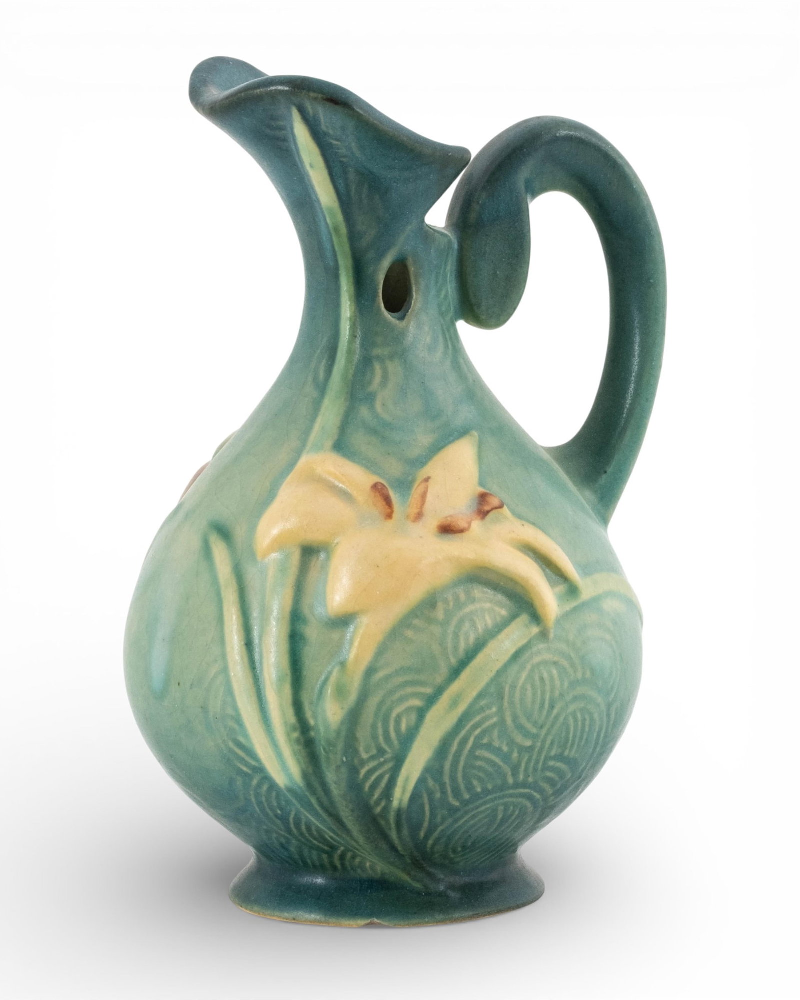 No Reserve- Roseville Zephyr Lily Art Pottery Ewer Vase, Circa 1946 - 5