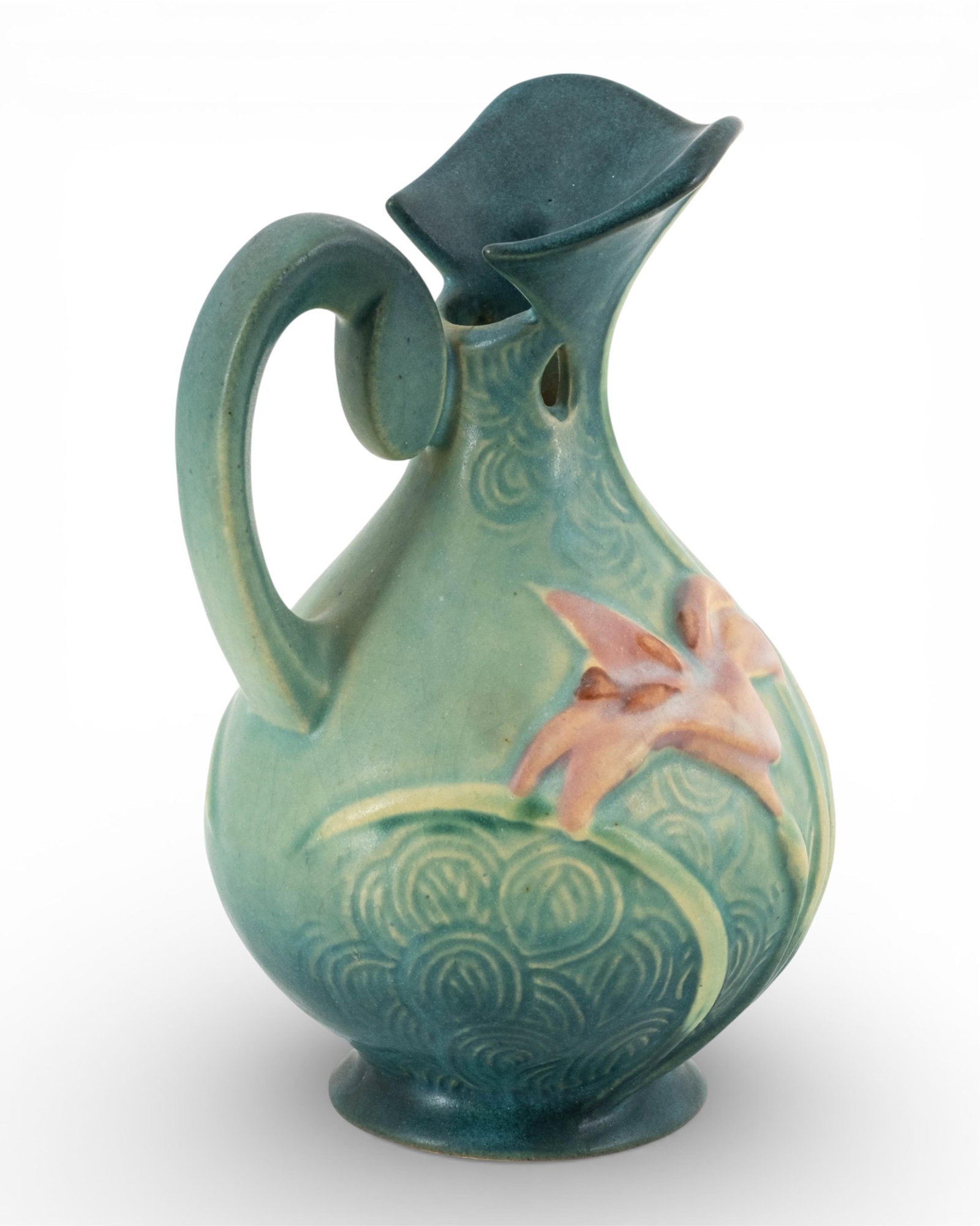 No Reserve- Roseville Zephyr Lily Art Pottery Ewer Vase, Circa 1946 - 7