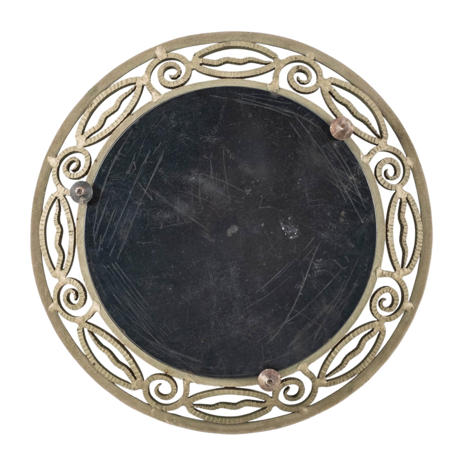 No Reserve- Art Deco Circular Wrought-Iron Bowl With Butterfly-Wing Center, Circa 1920's - 7