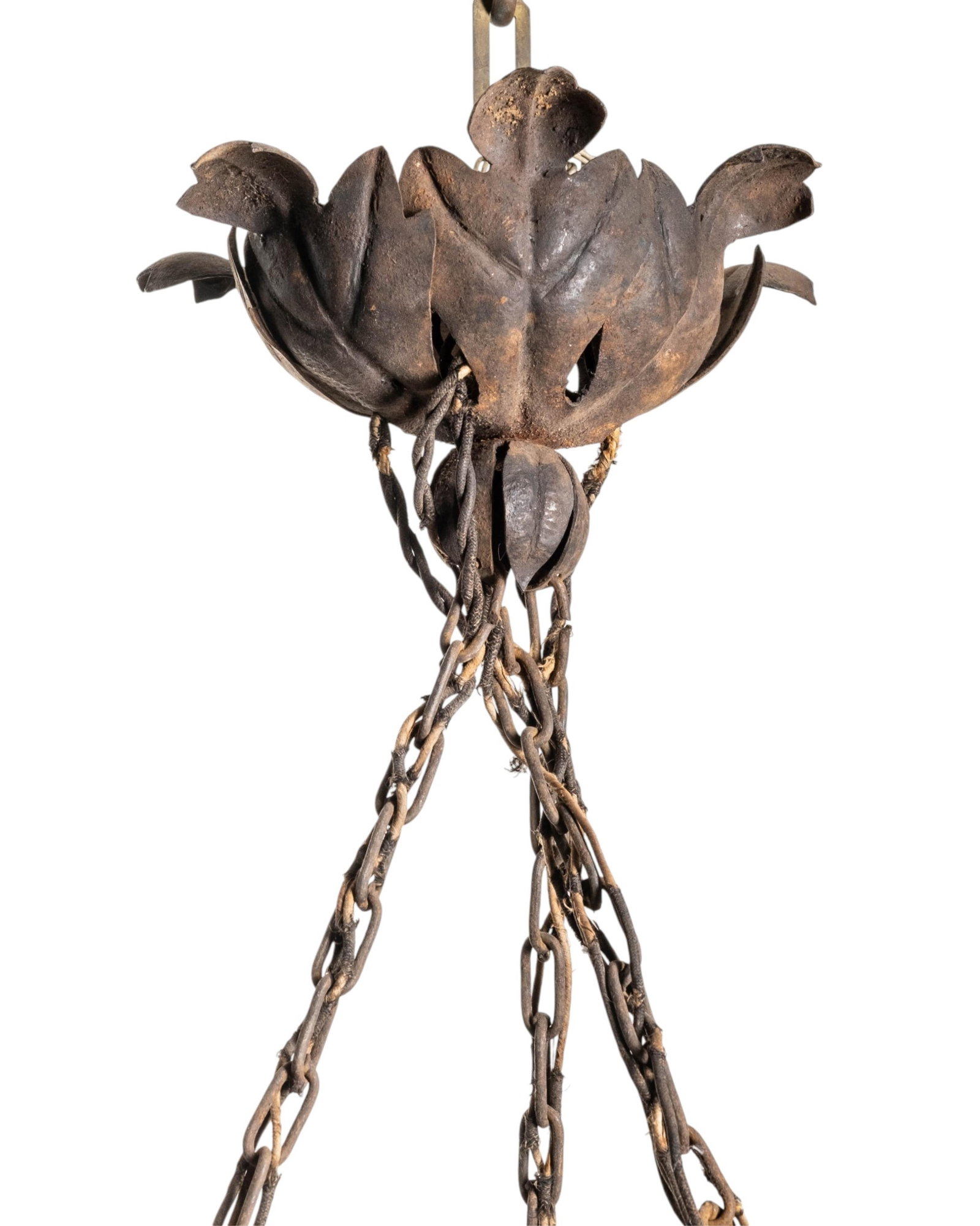 No Reserve- French Art Nouveau Art Glass Pendant Light, Circa 1900 - 4