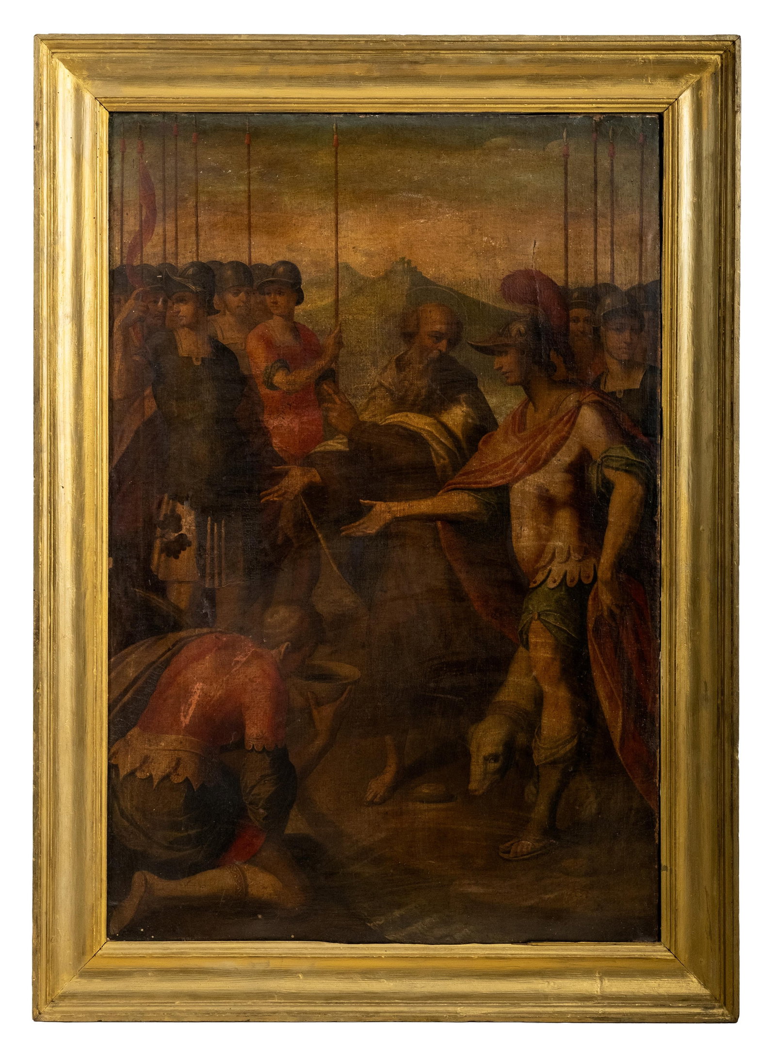 No Reserve- Italian School 16th Century Religious Oil Painting, Scene With Soldiers and a Saint - 3