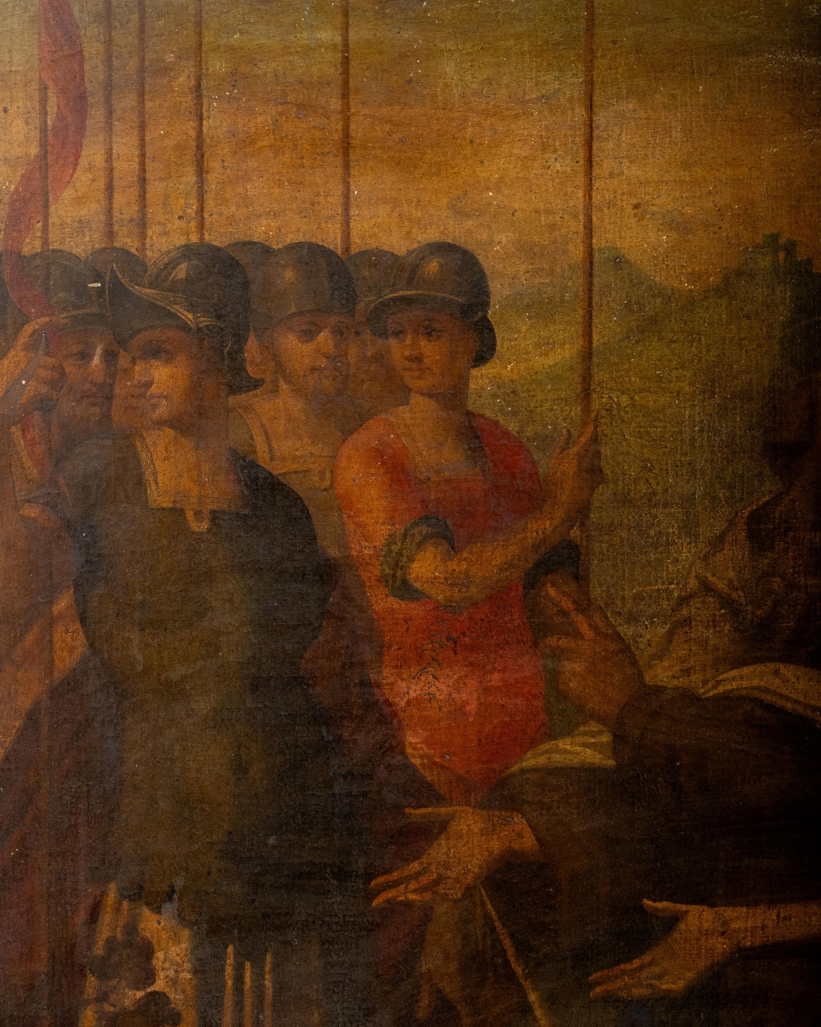 No Reserve- Italian School 16th Century Religious Oil Painting, Scene With Soldiers and a Saint - 4