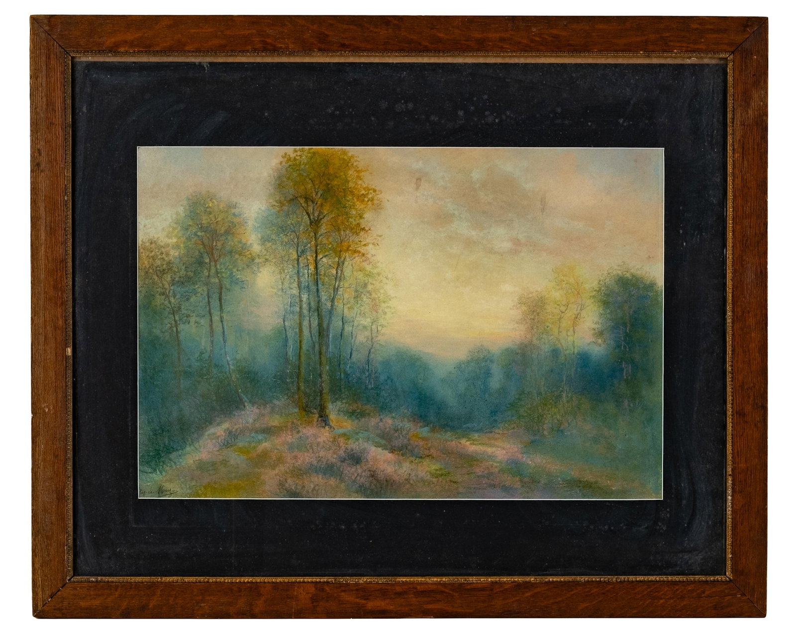 No Reserve- Signed Woodland Landscape Pastel Painting - 3