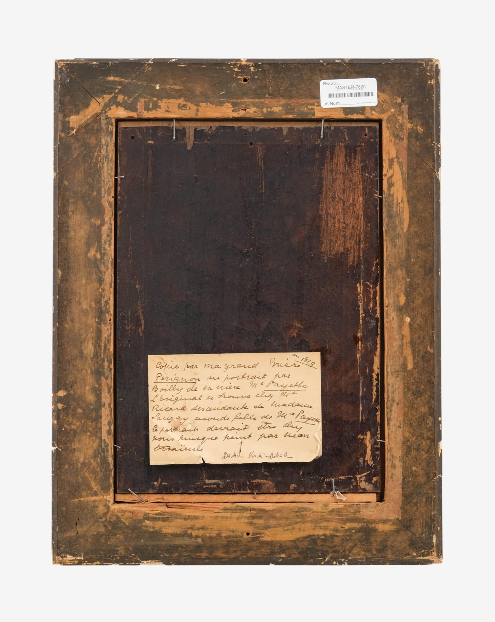 No Reserve- Alexis Pérignon Attributed Family-Commissioned Portrait of Marie Félicité Paille - 12