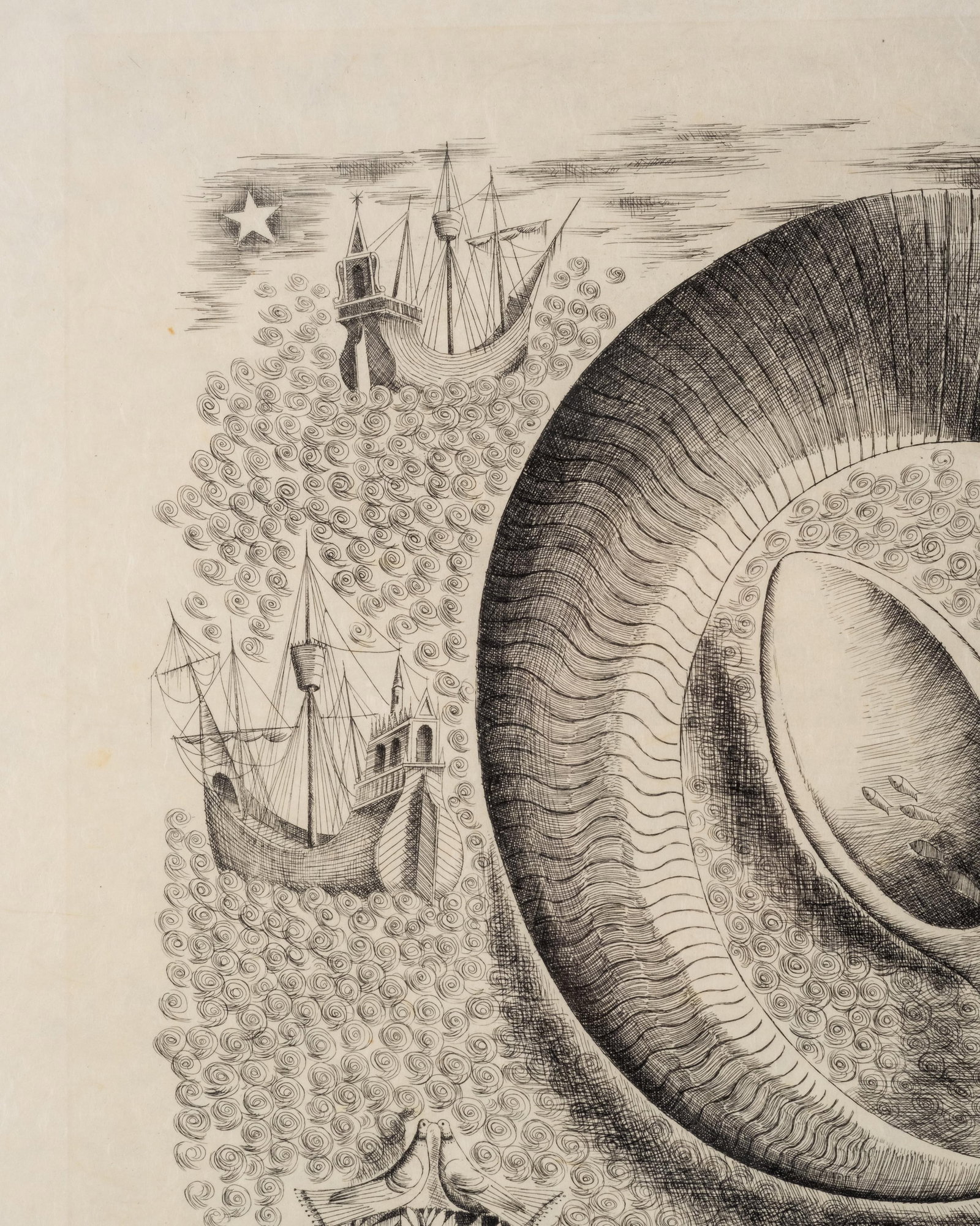 No Reserve- Raymond Peynet Signed Surrealist Etching on Japanese Paper “Le Bélier - 6
