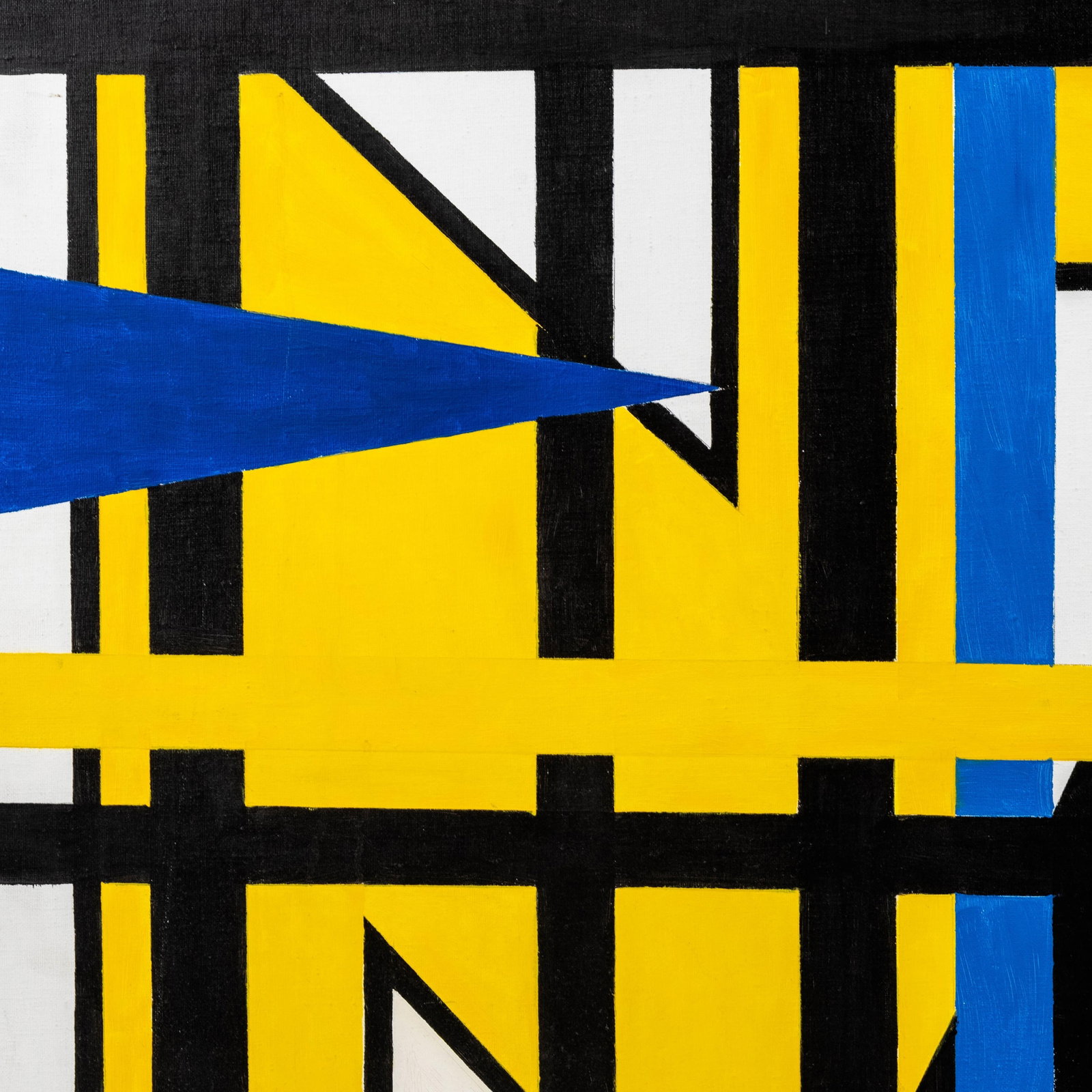 No Reserve- JF Dourneau signed Geometric Abstract Oil Painting, 1997 - 5