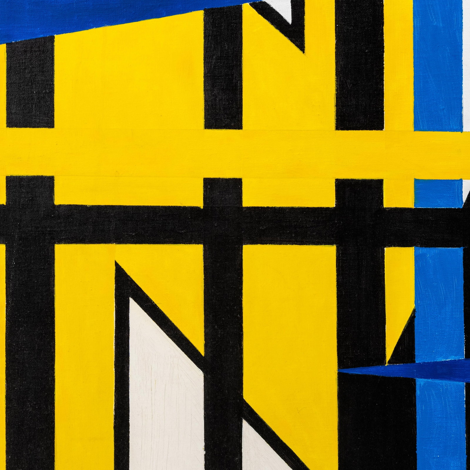 No Reserve- JF Dourneau signed Geometric Abstract Oil Painting, 1997 - 7