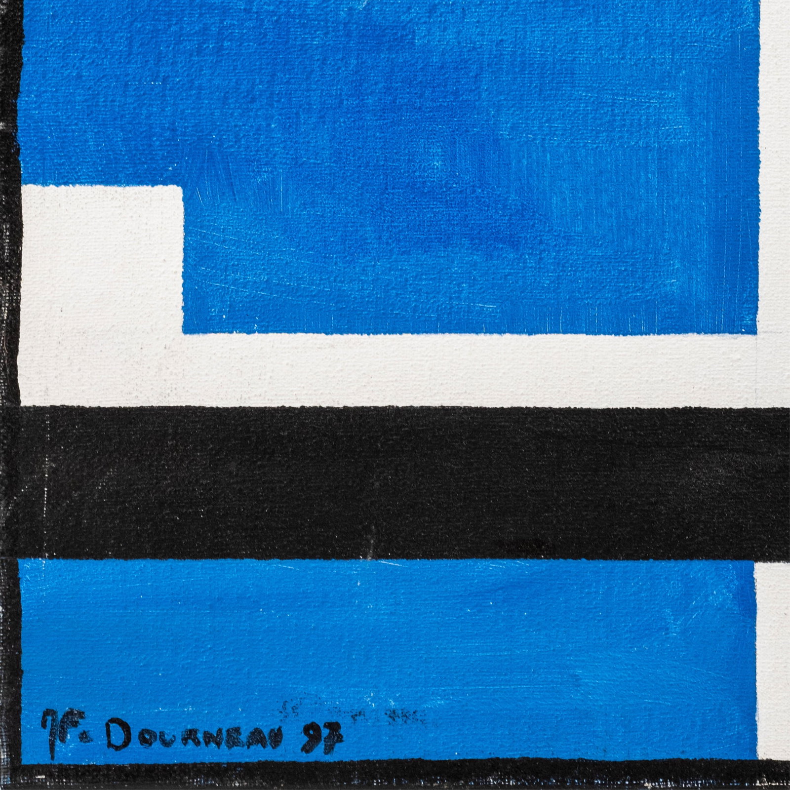 No Reserve- JF Dourneau signed *Urban Planning* Geometric Oil Painting, 1997 - 4