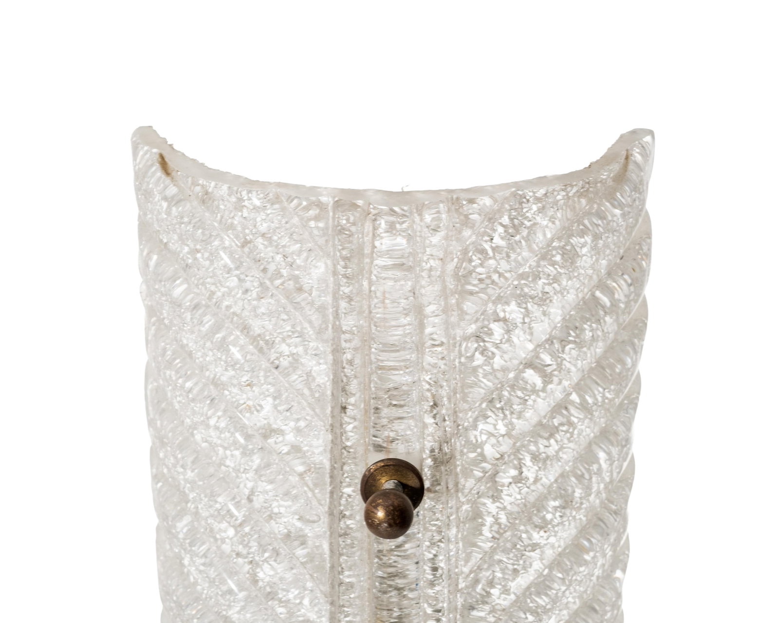 No Reserve- Mid-Century Barovier &Toso attrib. 20" Murano Blown Textured Art Glass Wall Sconce circa - 4