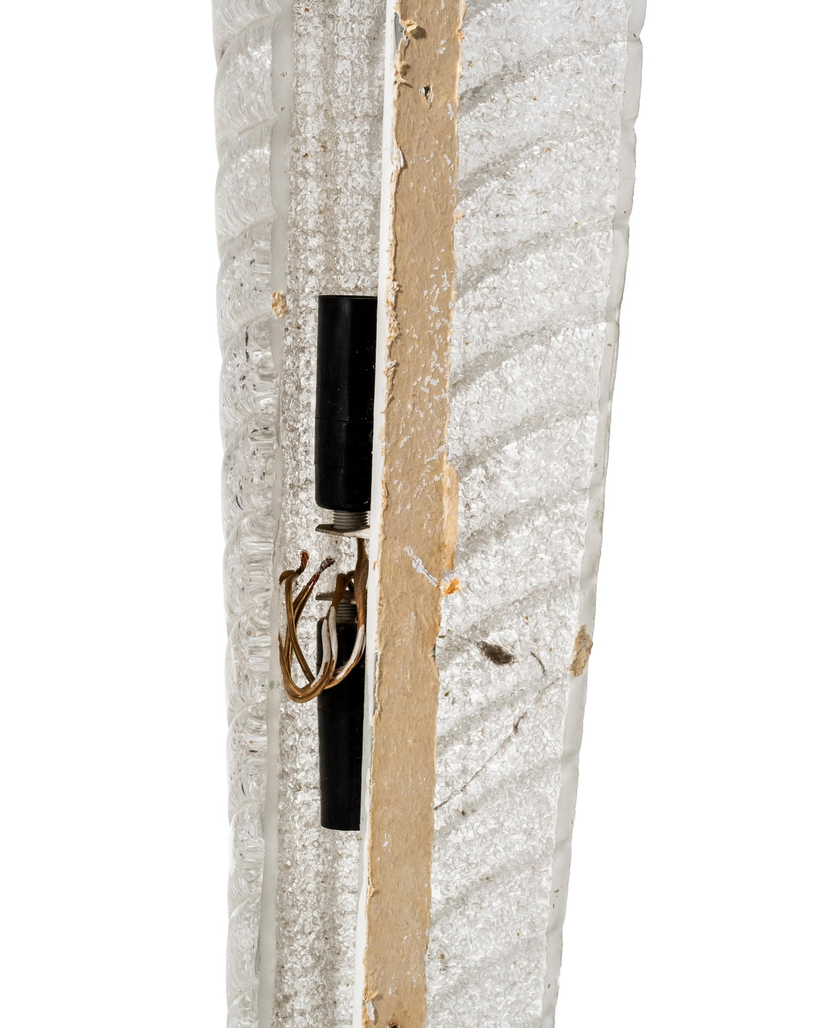 No Reserve- Mid-Century Barovier &Toso attrib. 20" Murano Blown Textured Art Glass Wall Sconce circa - 8