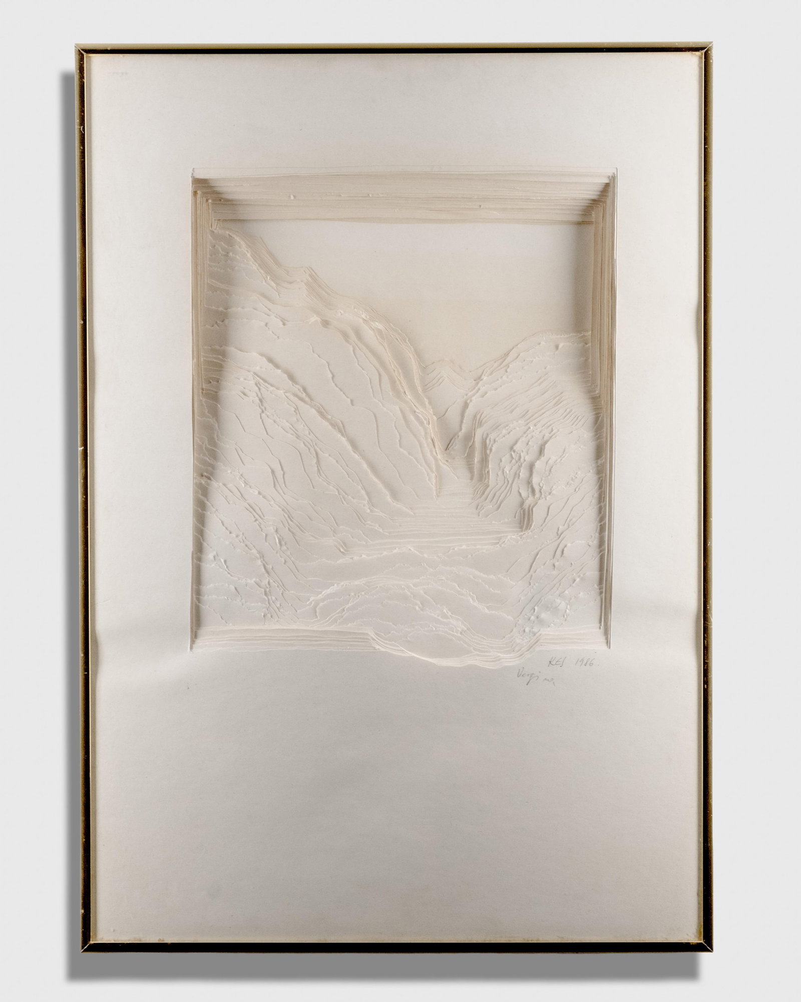 No Reserve- KES 1986 Layered Paper Relief Abstract Sculpture, 1986 - 2