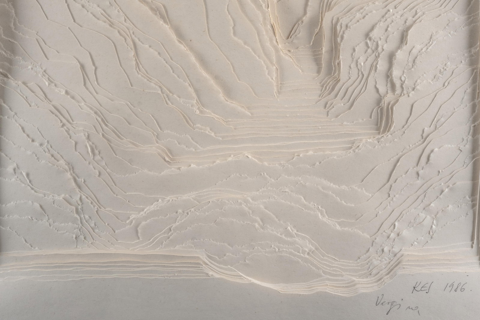 No Reserve- KES 1986 Layered Paper Relief Abstract Sculpture, 1986 - 8