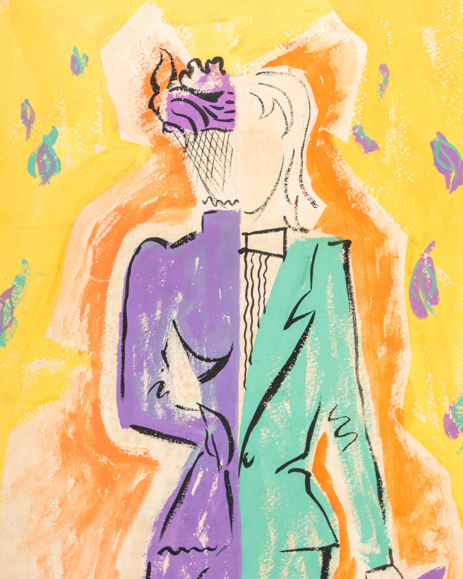 No Reserve- Paul Colin Original Gouache Painting Submission Artwork for Exposition Feminin Poster - 4