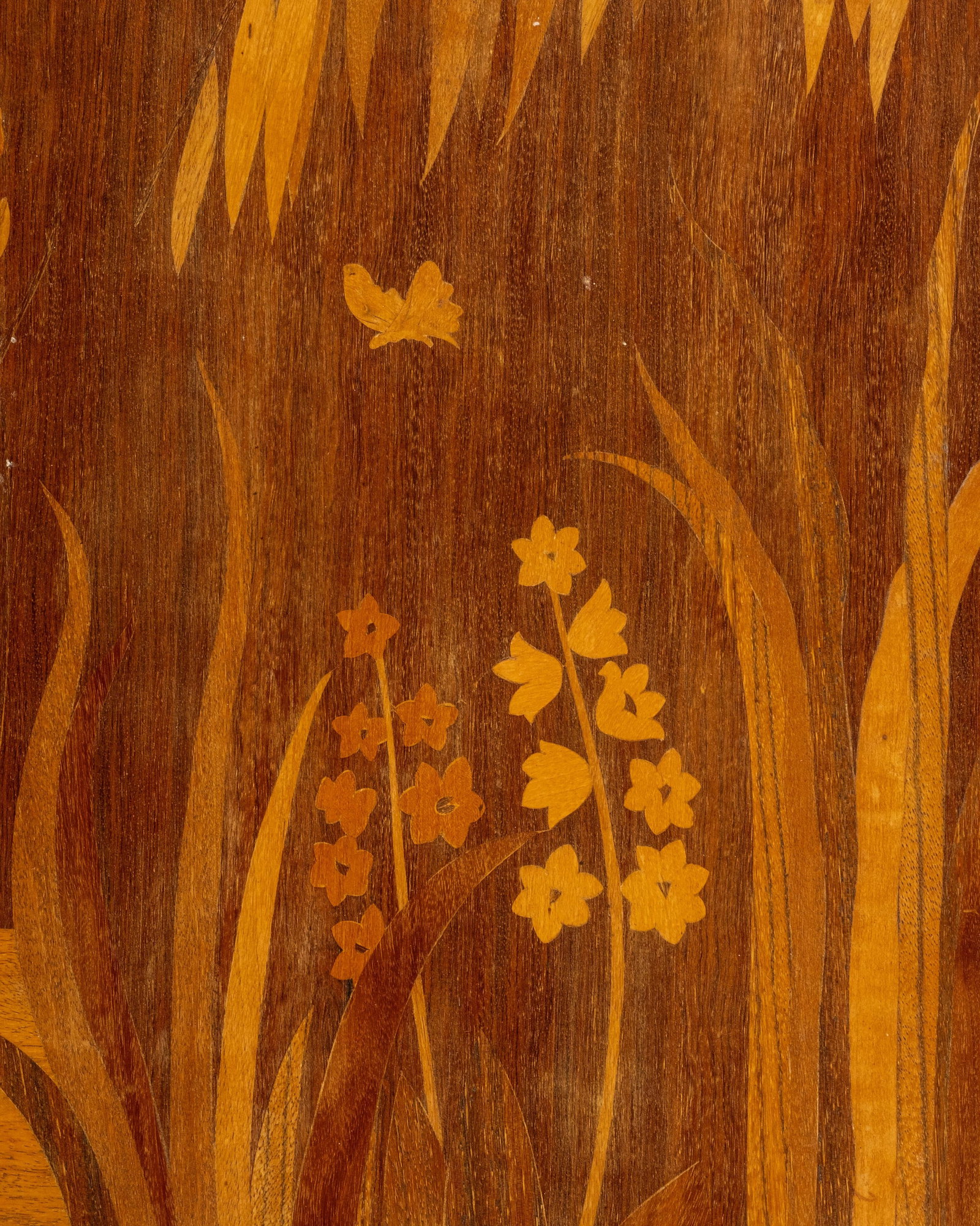 No Reserve- Pierre Rosenau Galle Style Art Nouveau Inlaid Scenic Marquetry Panel circa 1910 - 5