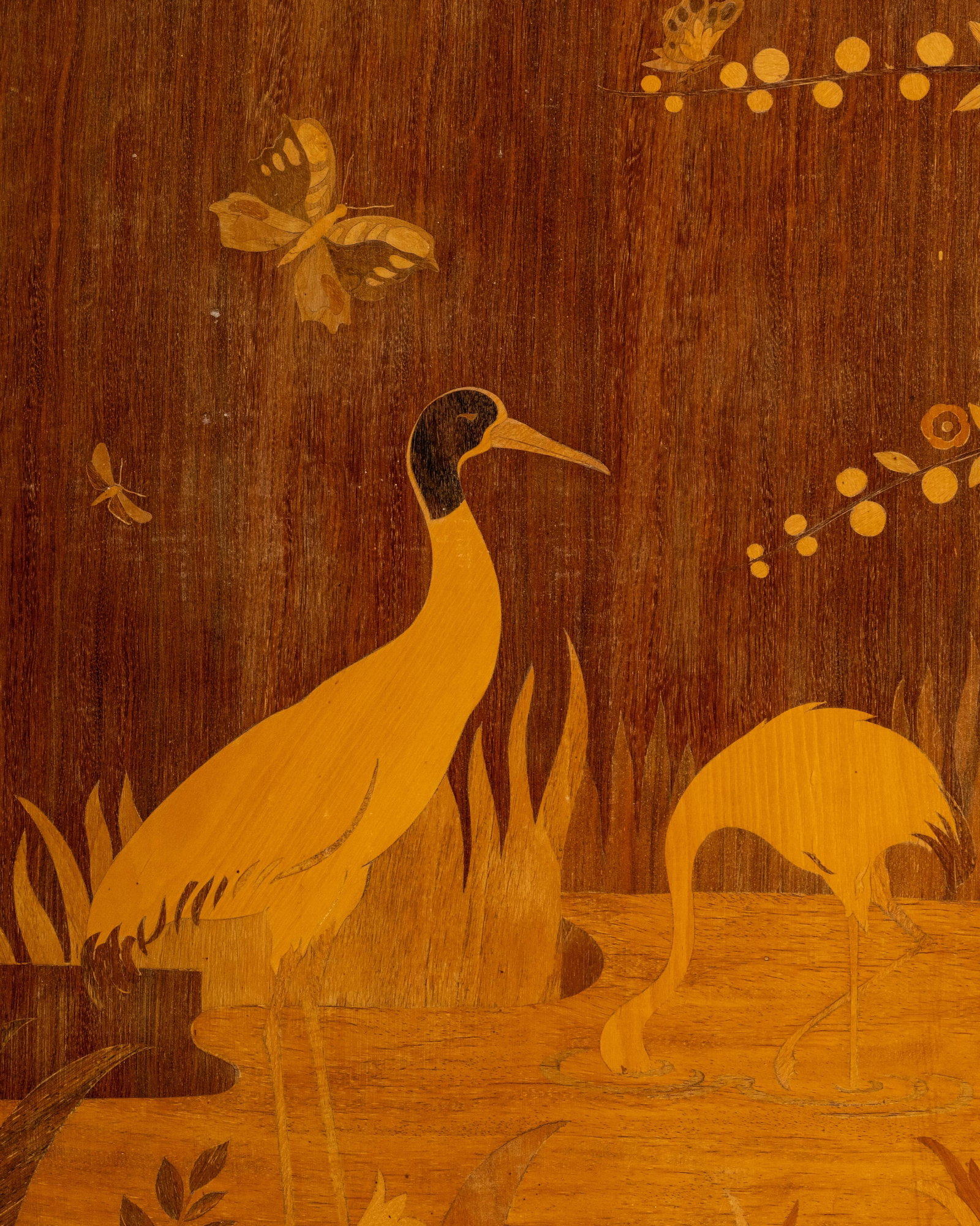 No Reserve- Pierre Rosenau Galle Style Art Nouveau Inlaid Scenic Marquetry Panel circa 1910 - 7