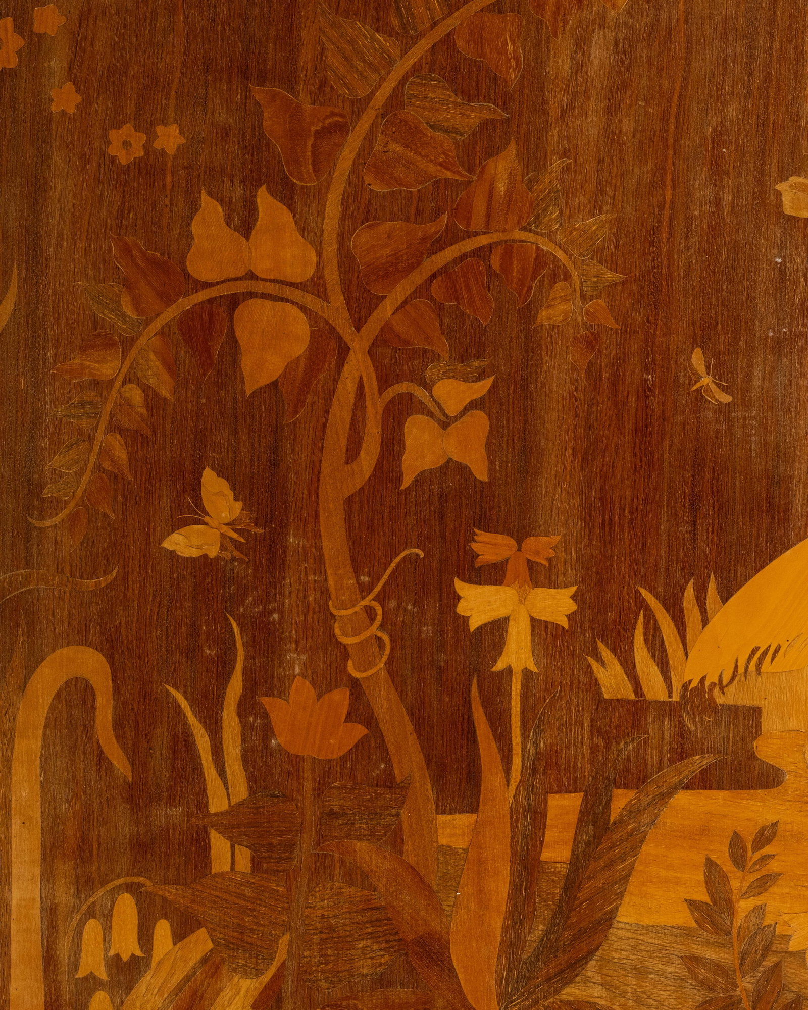 No Reserve- Pierre Rosenau Galle Style Art Nouveau Inlaid Scenic Marquetry Panel circa 1910 - 8