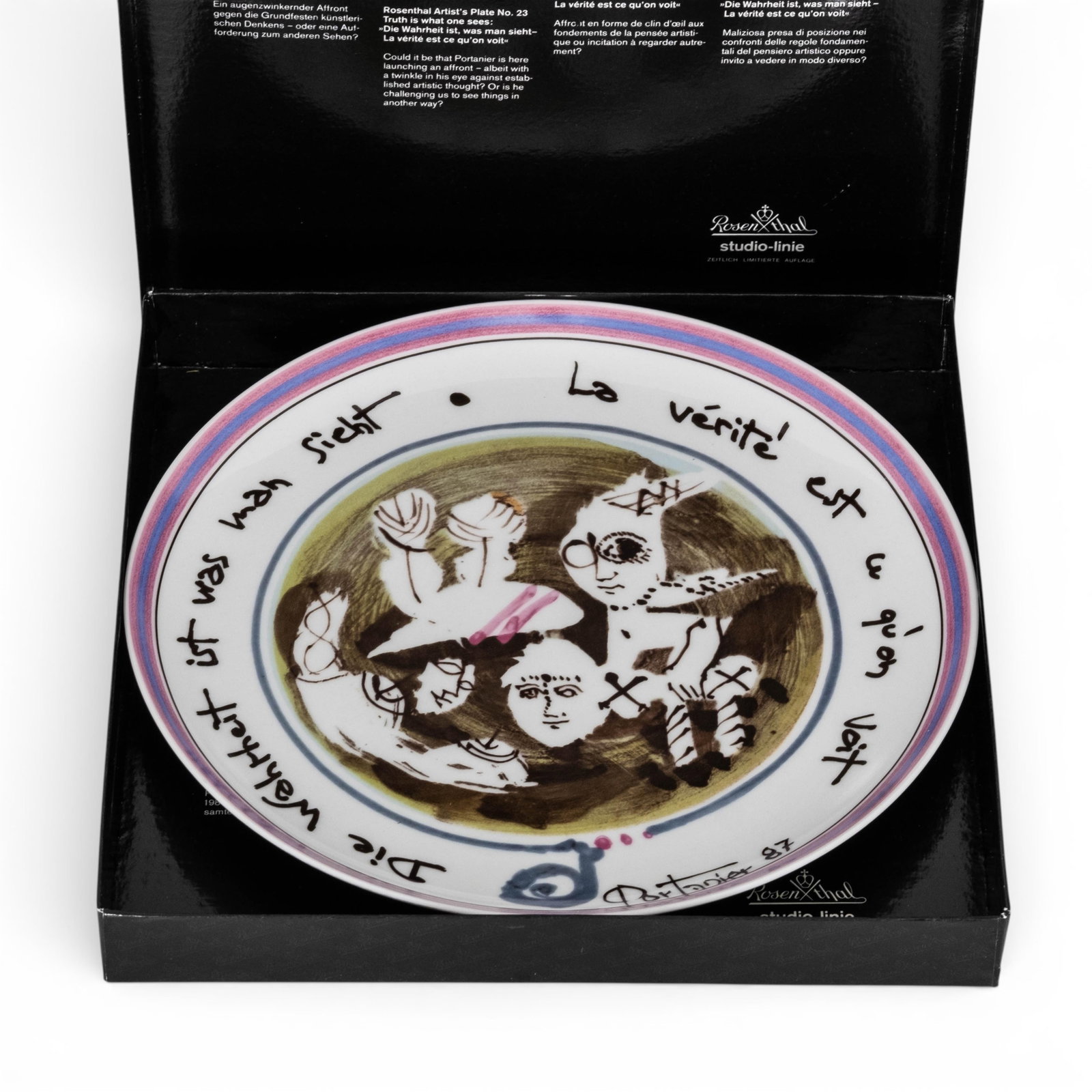 No Reserve- Rosenthal Artist Edition 5 Display Plates, original boxes, signed - 4