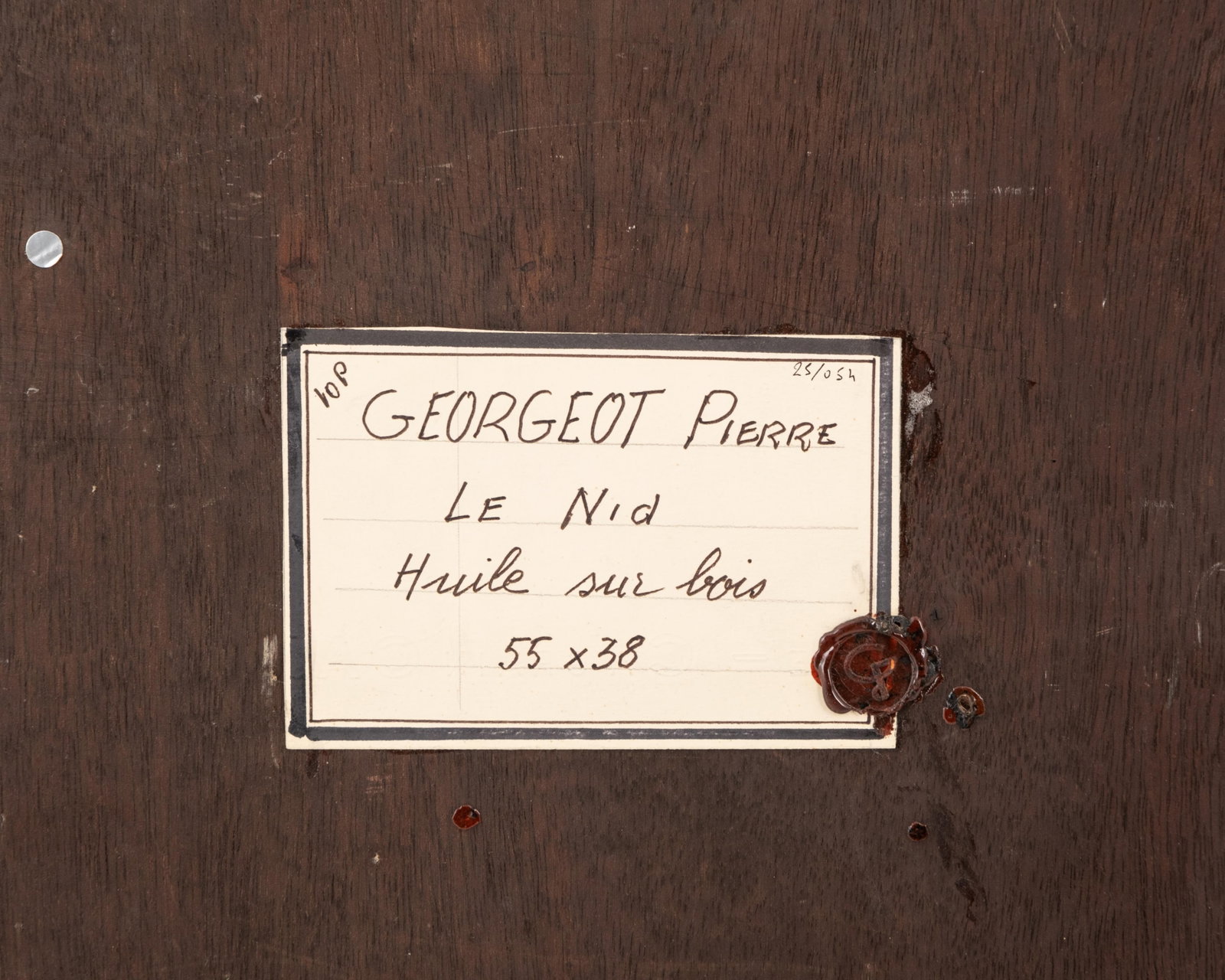 No Reserve- Pierre Georgeot Signed The Nest Oil on Panel Painting, Mid-20th Century - 16