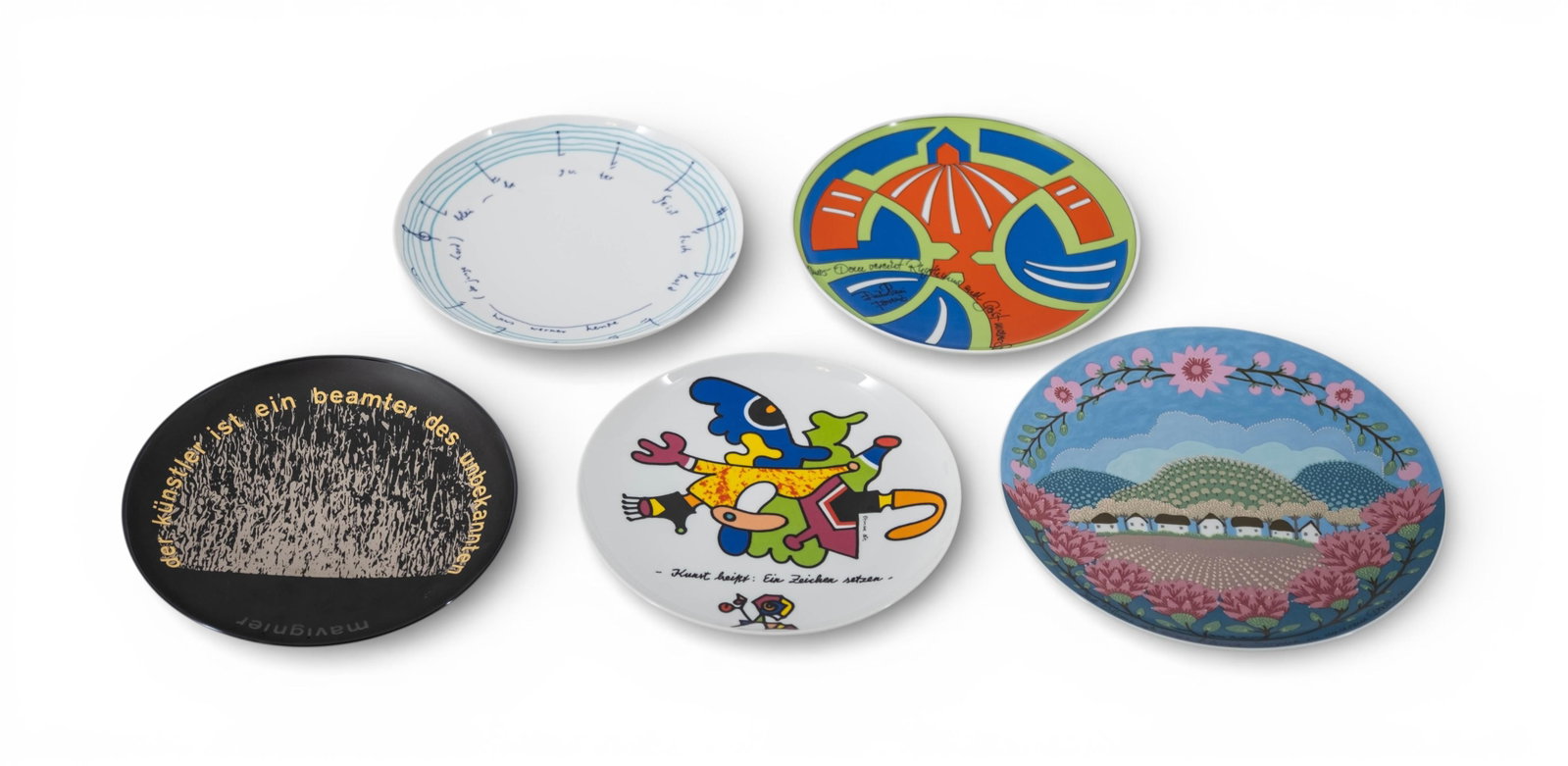 No Reserve- Five Rosenthal Signed Artist Edition Display Plates: Pucci, Mavignier, Rabuzin & Alt - 2