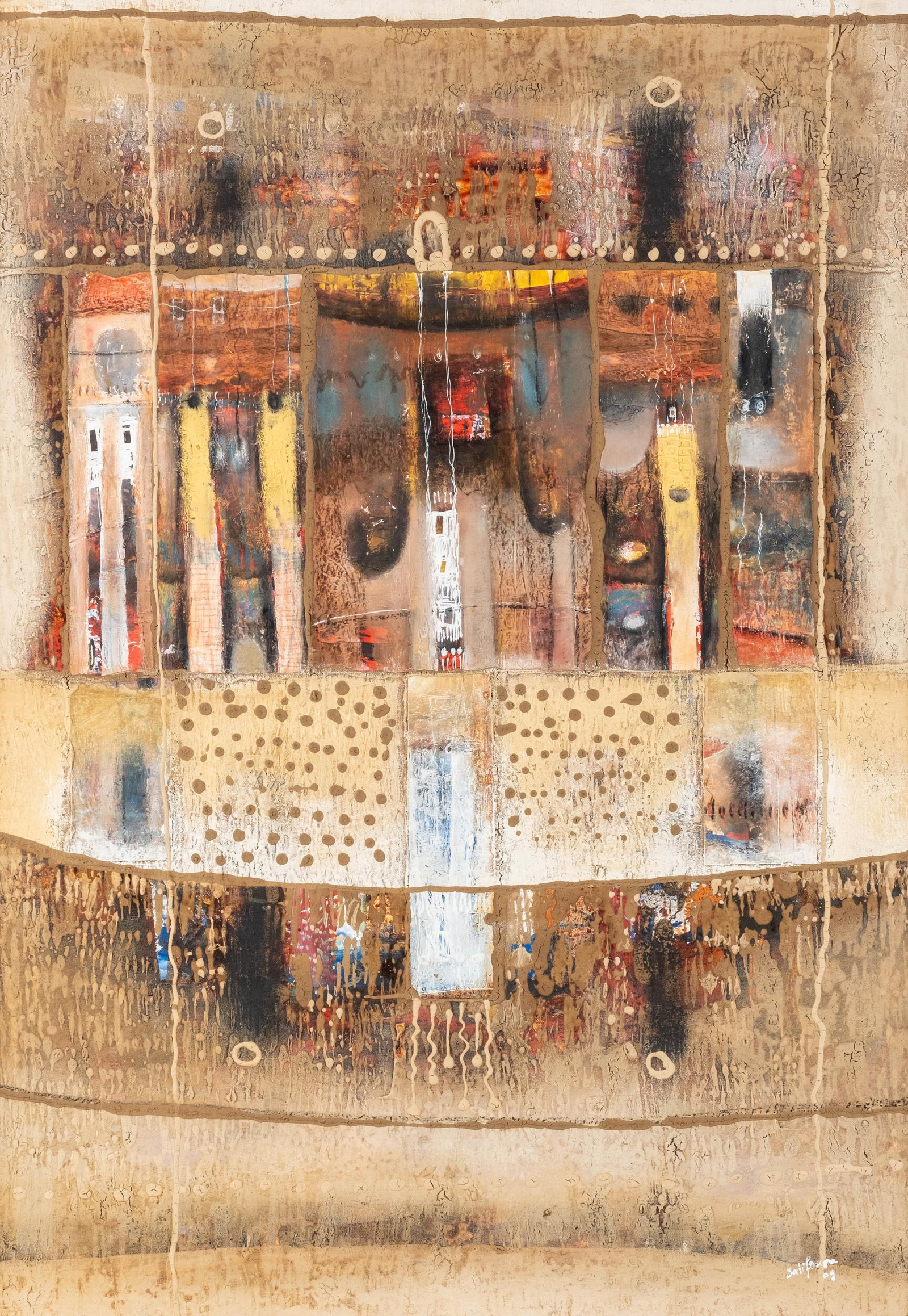 No Reserve- Salifoura Contemporary Abstract Oil Painting, 2009, Signed - 3