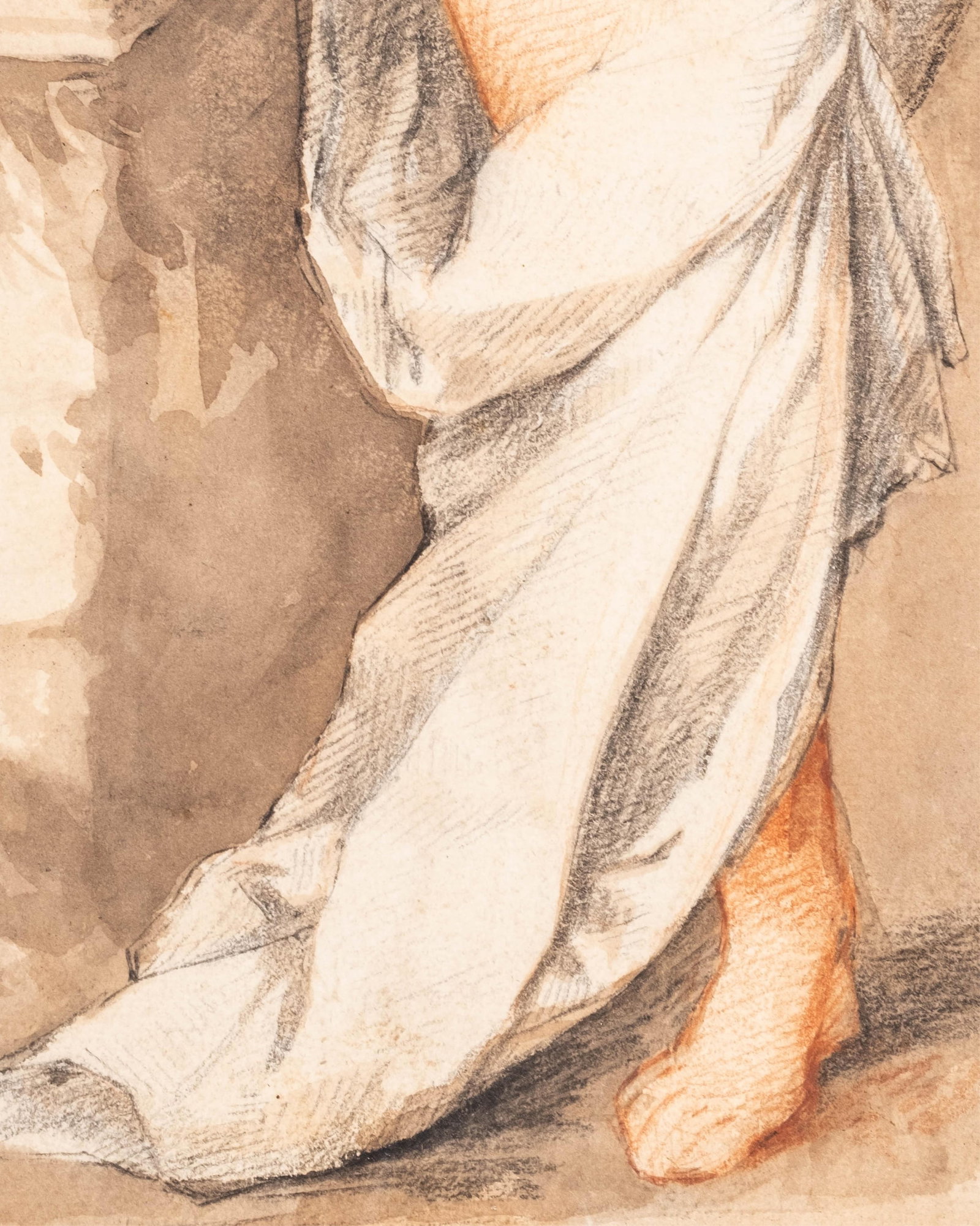 No Reserve- 17th/18th Century After Giorgione ‘Nymph at a Fountain’ Old Master Drawing - 7