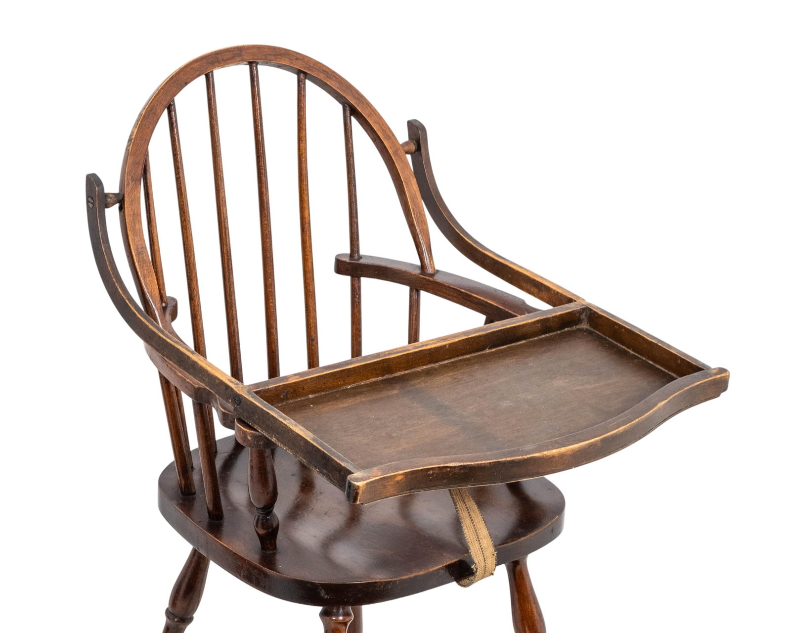 No Reserve- Wallace Nutting Style Windsor High Chair With Tray, Circa 1930 - 3