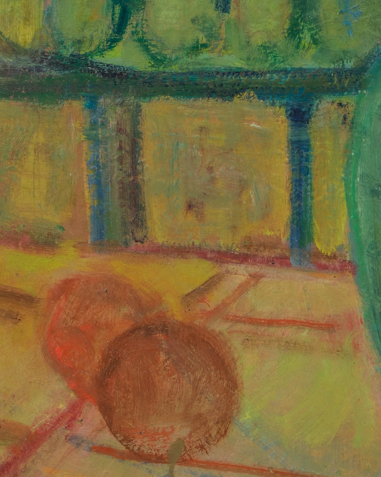 No Reserve- Mystery Artist, Impressionist School, “Bouquet on the Balcony," Signed Oil on Panel - 9