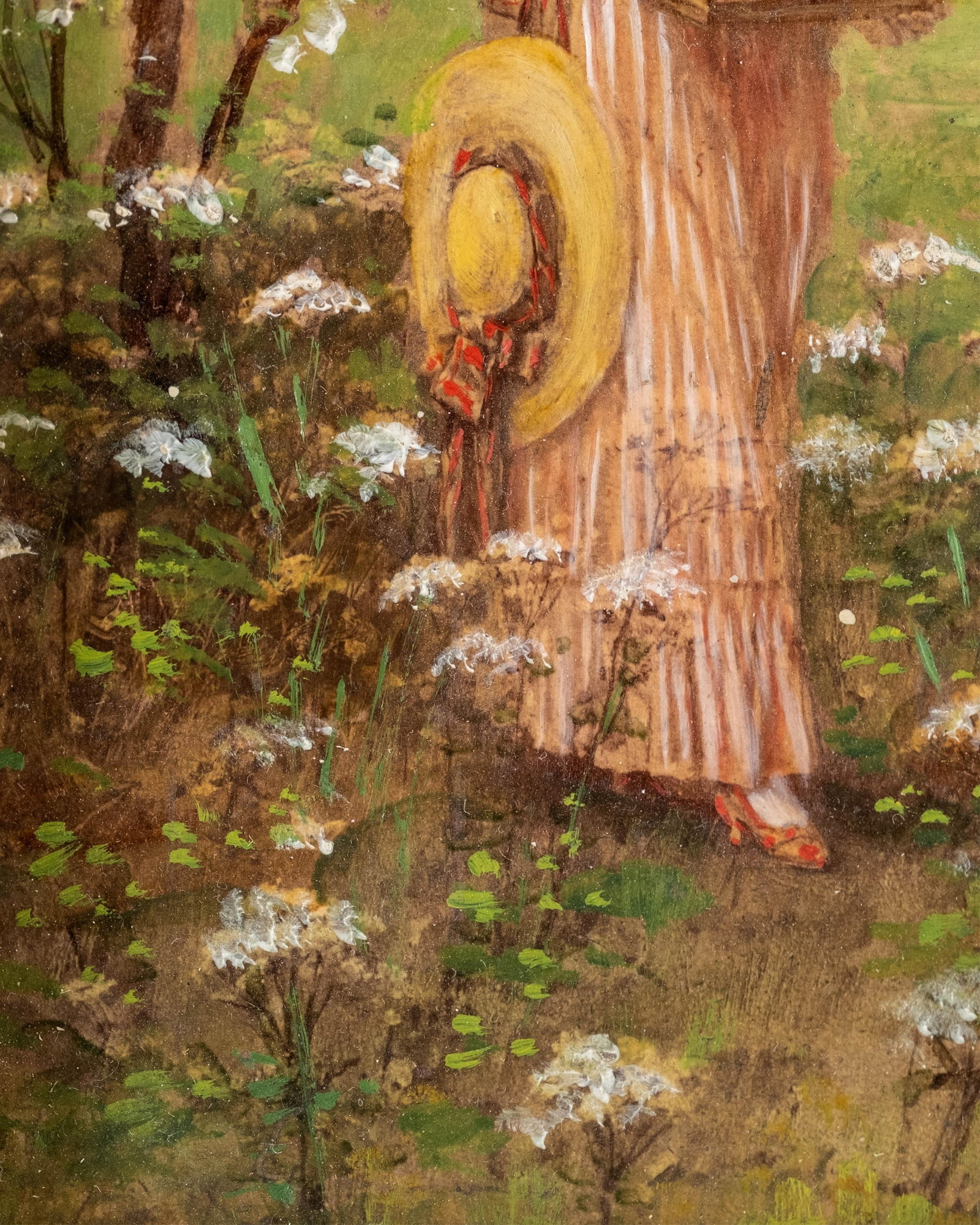 No Reserve- Antique Figural Oil On Board Painting In Gilt Frame Signed on reverse label Semenowsky? - 5