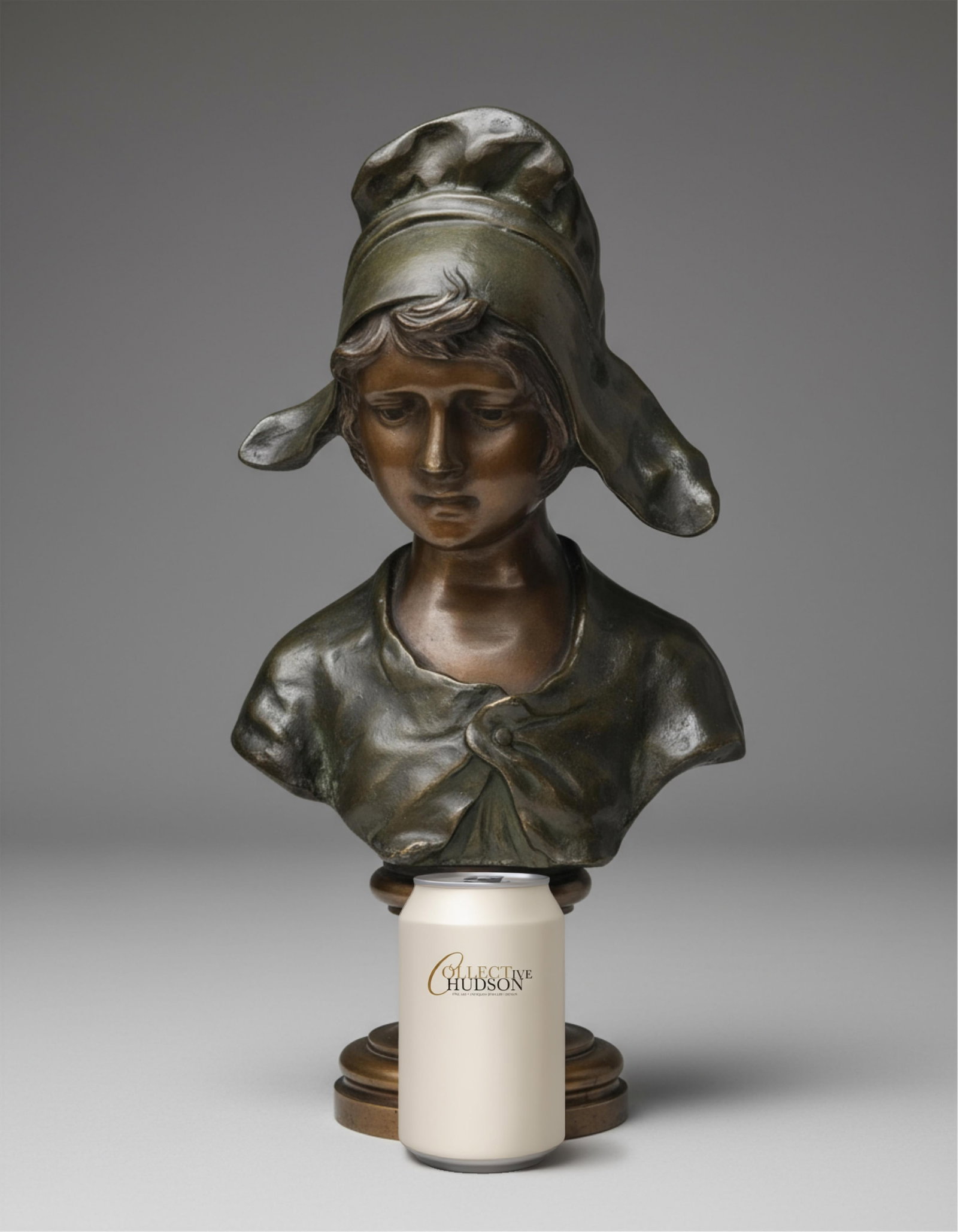 No Reserve- Auguste Bija Art Nouveau Patinated Bronze Bust Sculpture, Signed c.1900 - 2