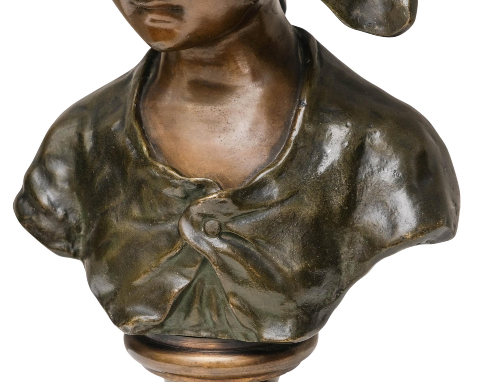 No Reserve- Auguste Bija Art Nouveau Patinated Bronze Bust Sculpture, Signed c.1900 - 6