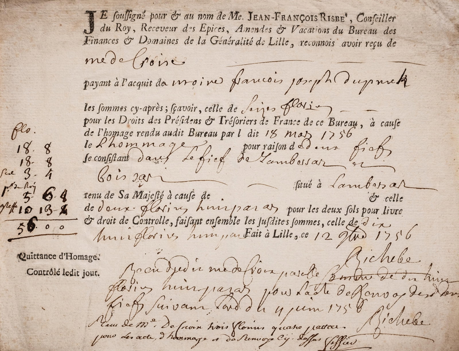 No Reserve- Group of Nine 18th Century French Ancien Régime Tax Documents, Lille, 1756-1788 - 9