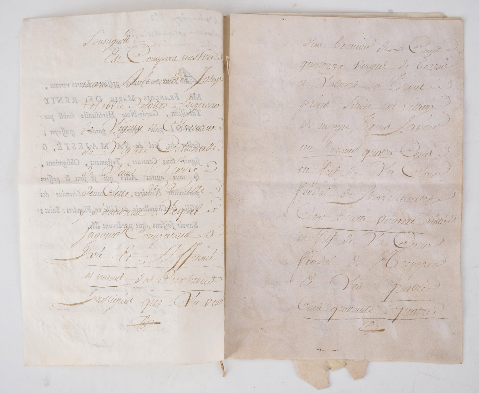 No Reserve- French Royal Notarial Declaration Concerning the Sale of a Fief, Lille, 1787 - 2