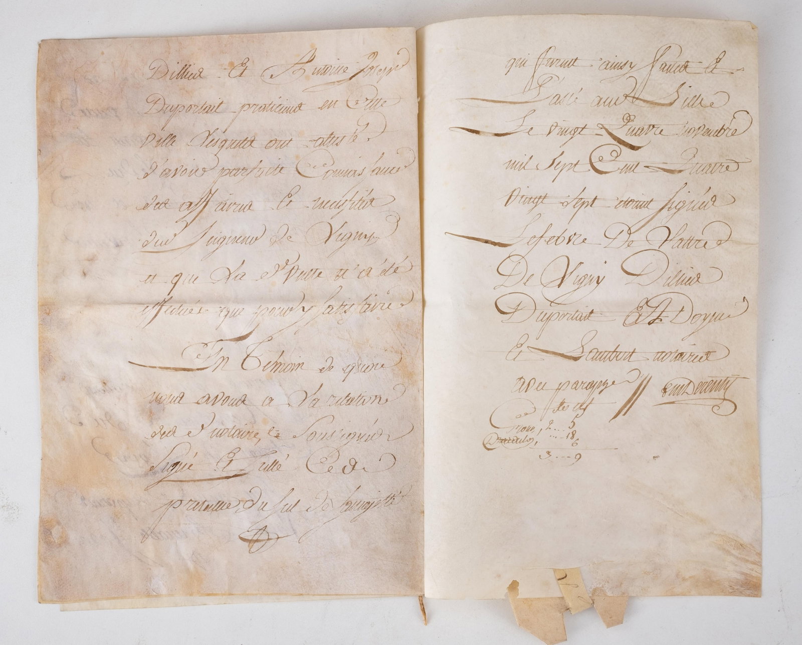 No Reserve- French Royal Notarial Declaration Concerning the Sale of a Fief, Lille, 1787 - 4