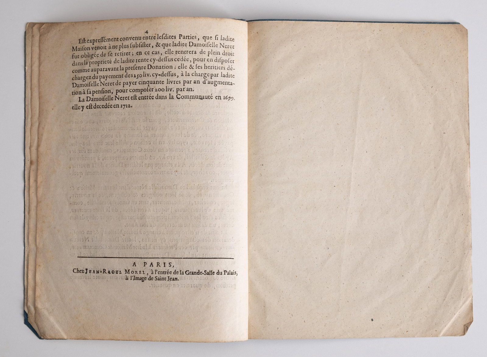 No Reserve- 1716 French Parliament Court Decision on Religious Donation, Paris Legal Pamphlet - 5
