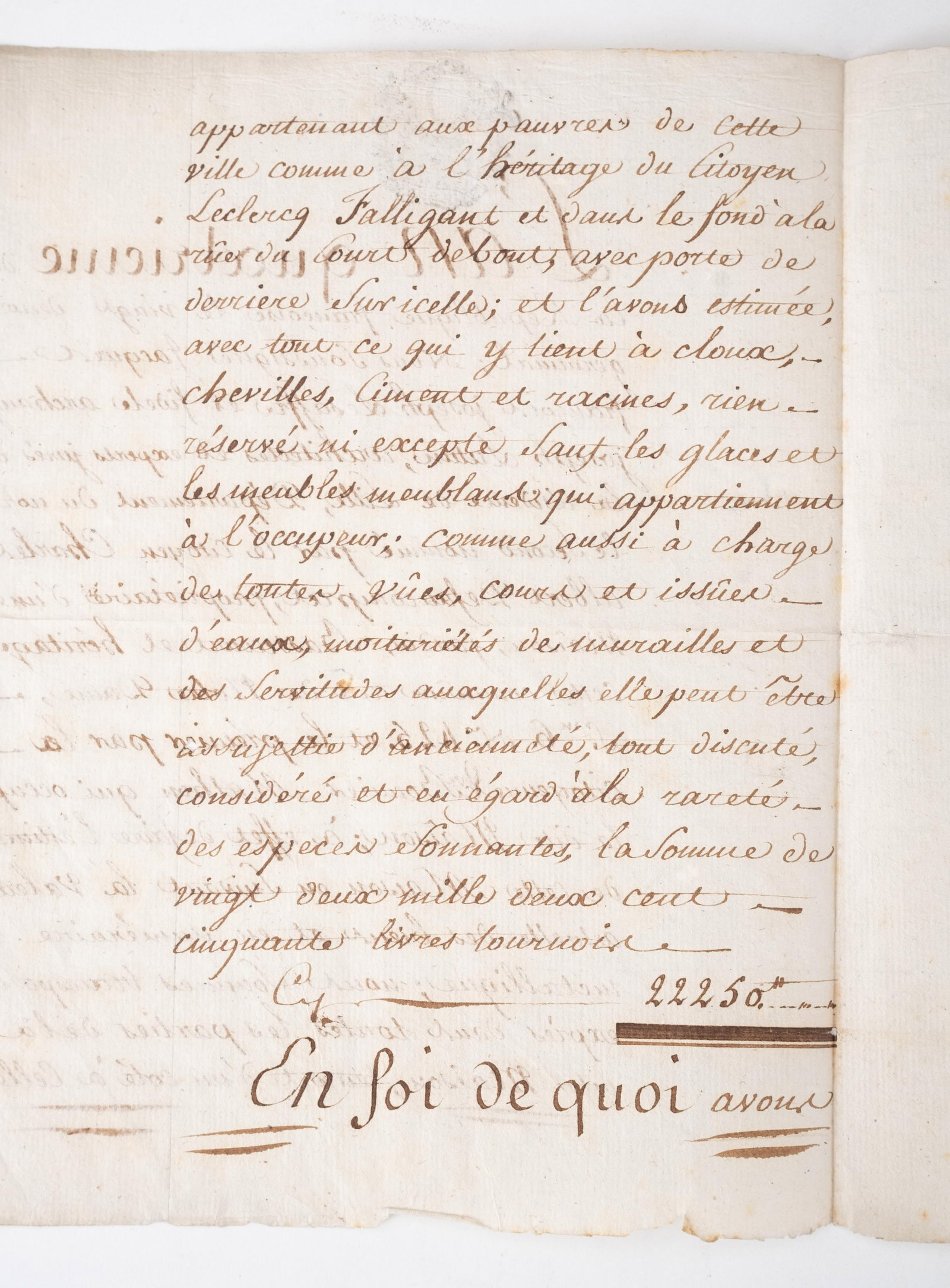 No Reserve- Signed 1796 French Revolutionary Lille Architectural Property Appraisal Manuscript - 3