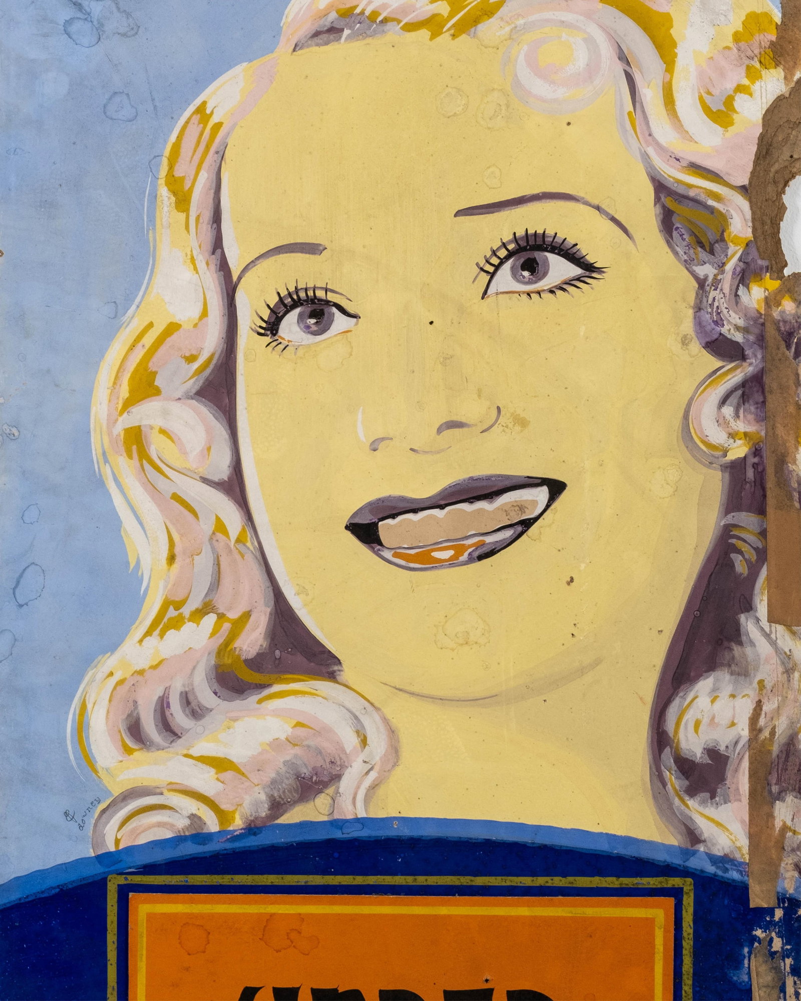 No Reserve- 1931 Hand-Painted Under Eighteen Movie Poster, Gouache on Board Painting - 4