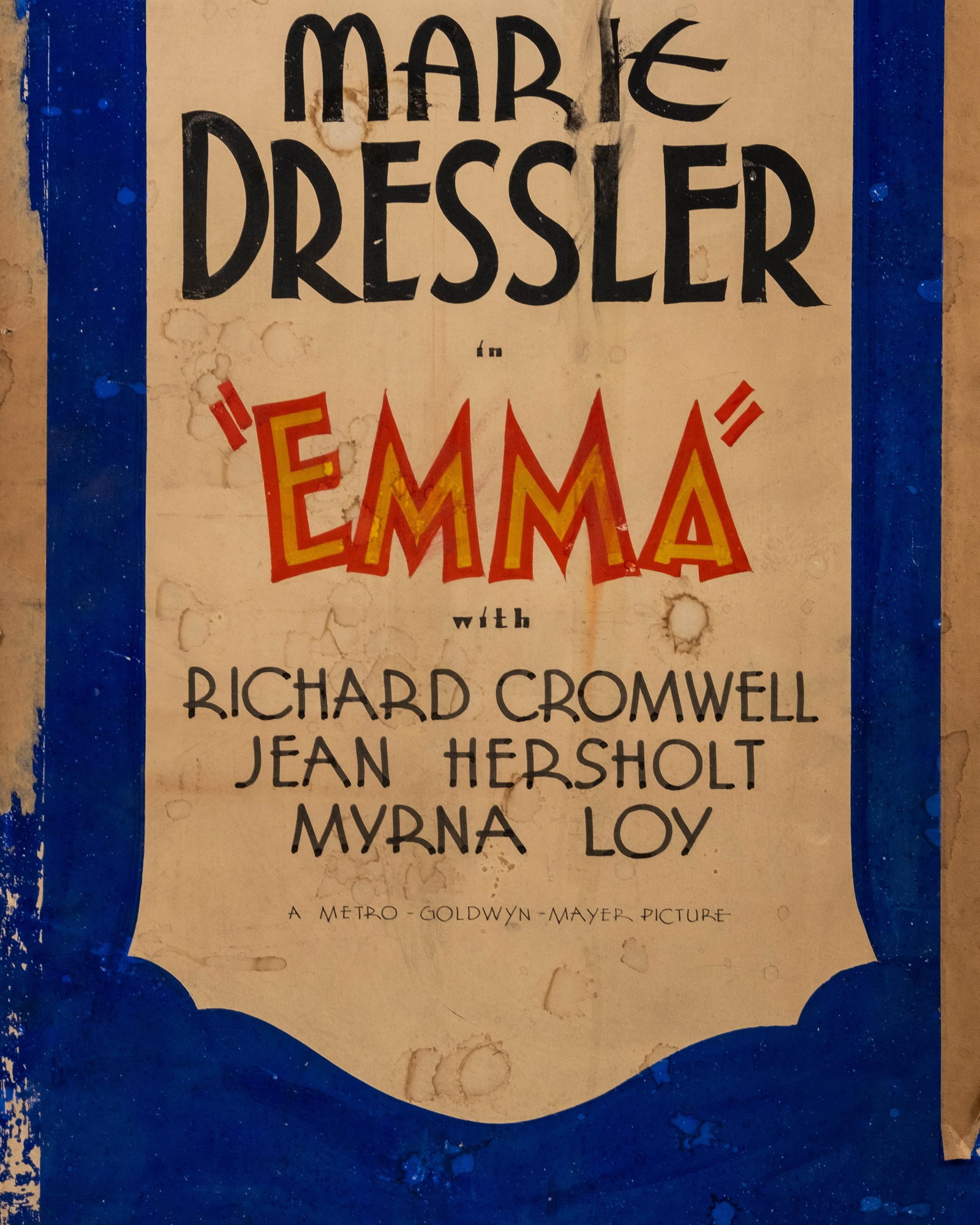 No Reserve- 1932 MGM “Emma" Hand-Painted Movie Poster, Gouache on Board Painting - 5
