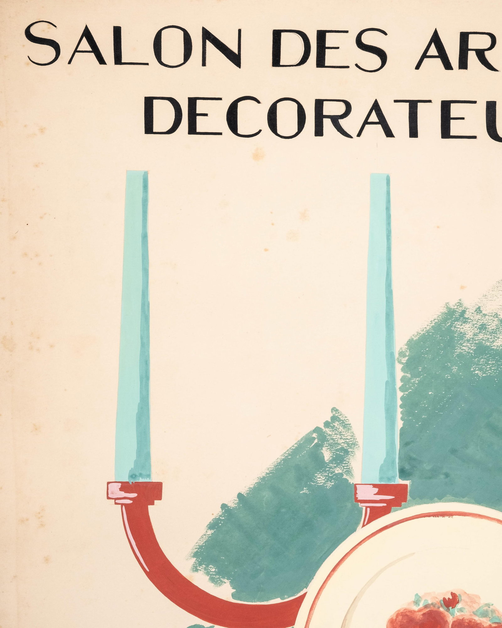 No Reserve- French Art Deco Salon Des Artistes Décorateurs Palais De Chaillot Gouache Poster Design - 4