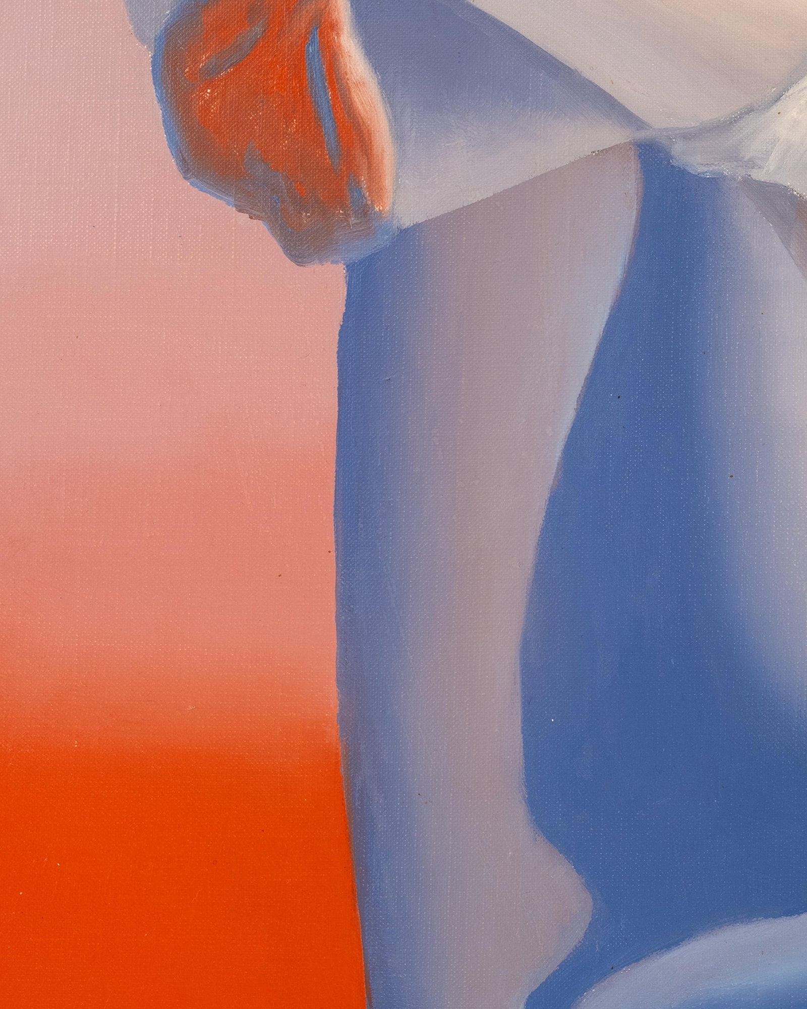 No Reserve- Louis Goldfarb, "Red Blouse", Signed Figurative Painting, Dated 1980 - 8