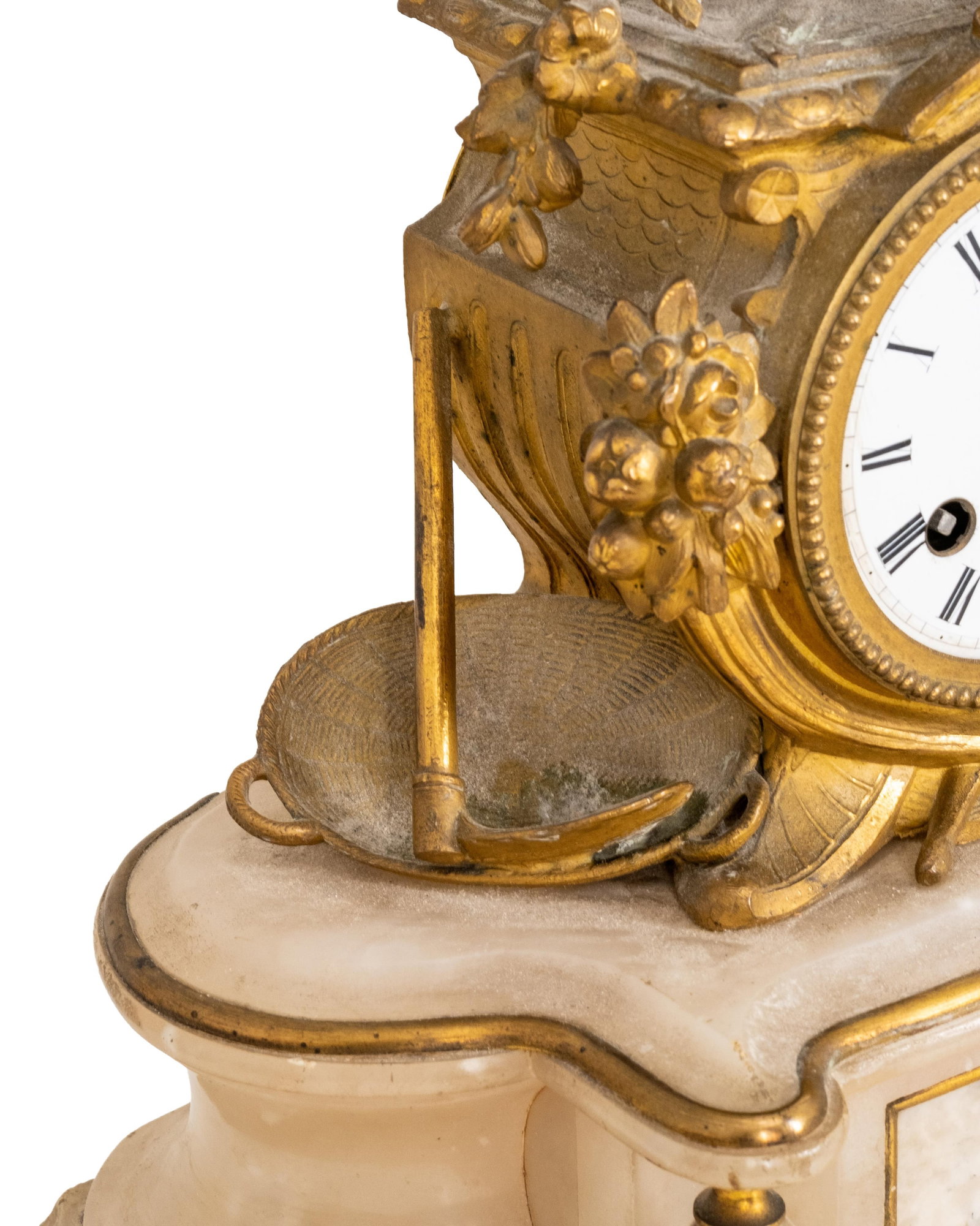 No Reserve- French Bronze and Marble Clock 19th Century with Allegorical Sculpture - 6