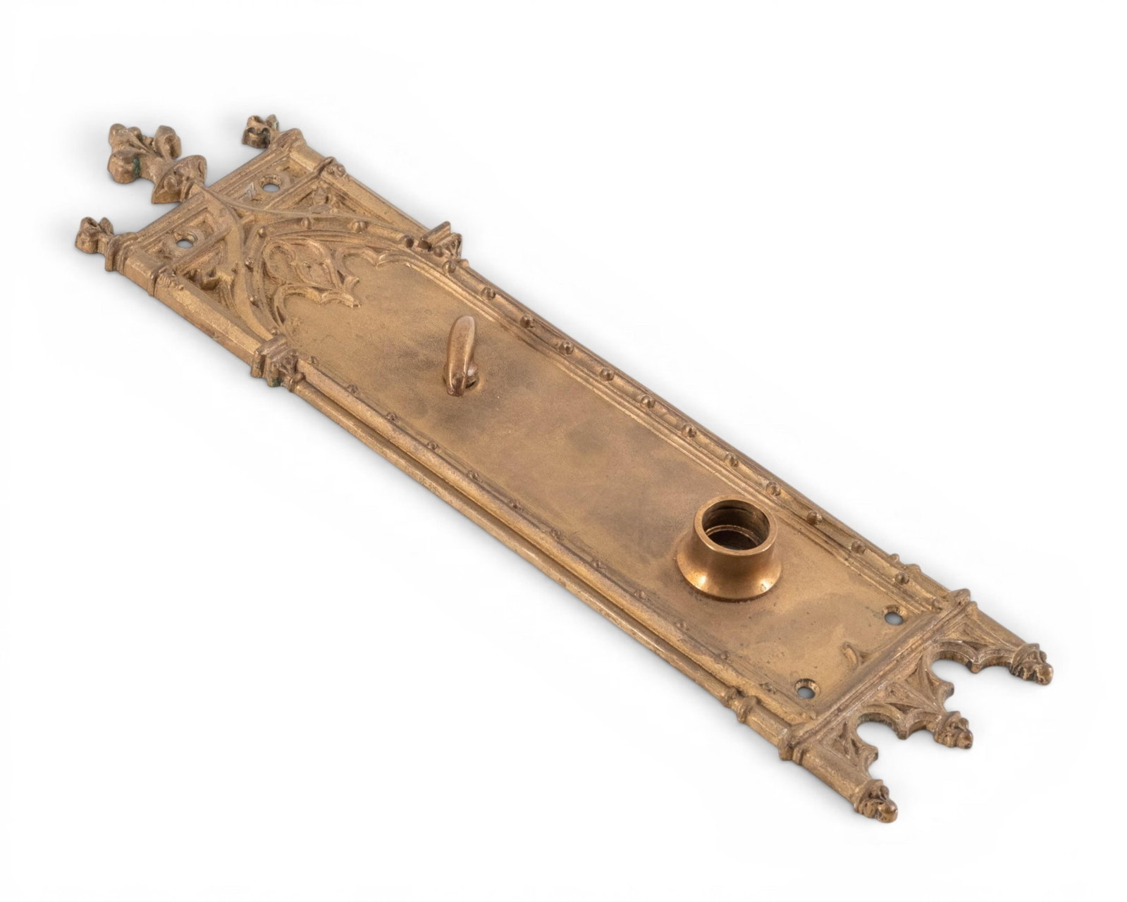 No Reserve- Pair Gothic Revival Cast Metal Door Hardware Sets - 4