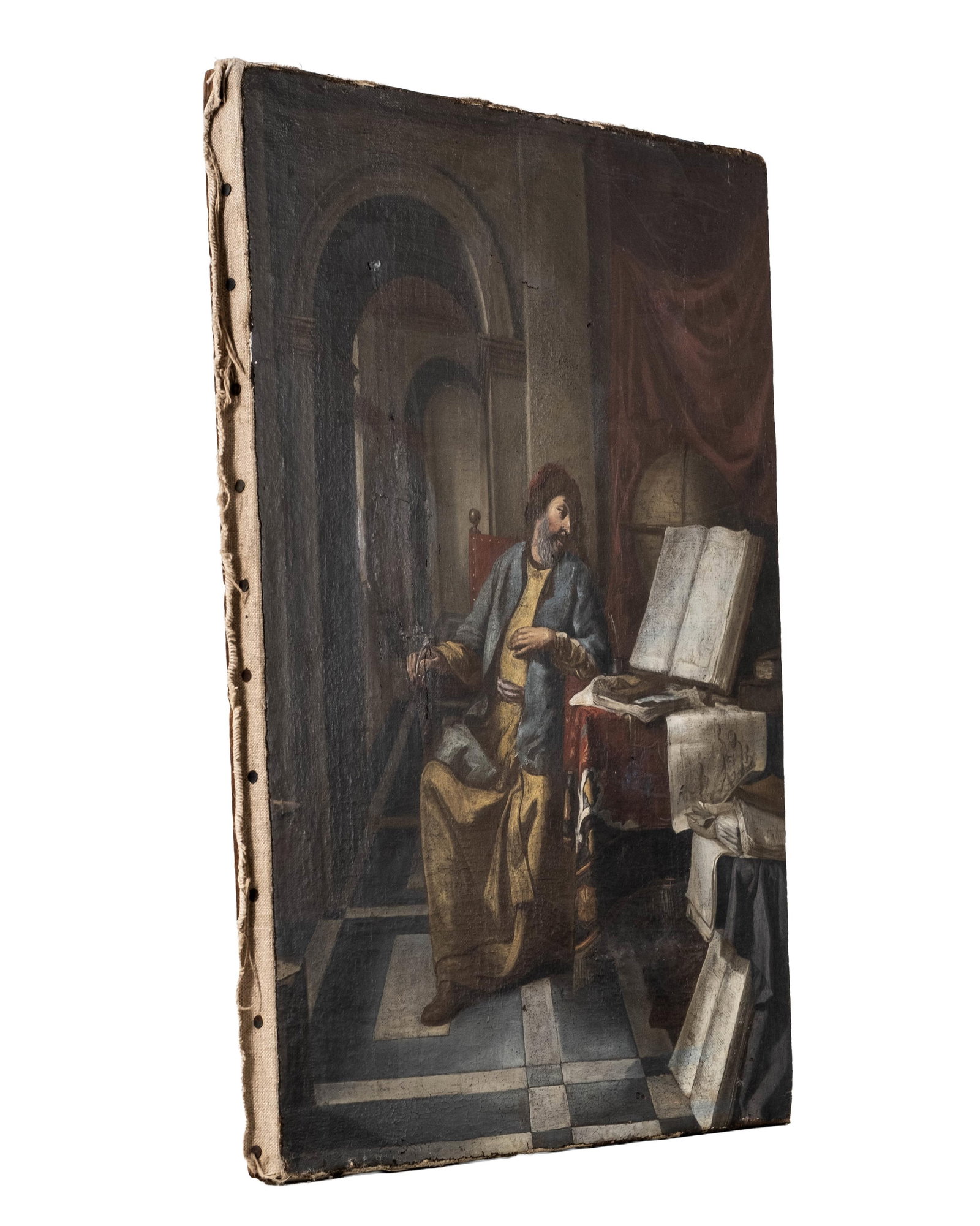 No Reserve- Thomas Wyck (attrib), "Scholar In The Workshop", Oil Painting on Canvas, 17th Century - 7