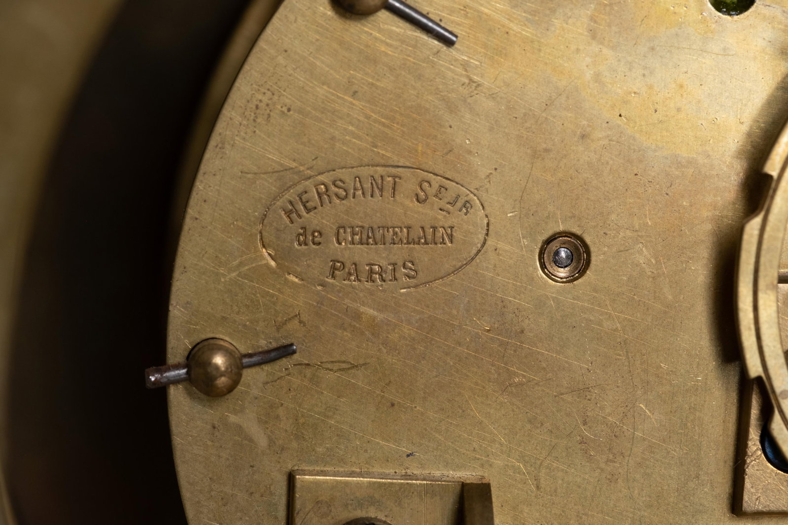 No Reserve- Mantel clock, Hersant Successeur de Chatelain Early 19th C Paris, Napoleon III Alabaster - 2