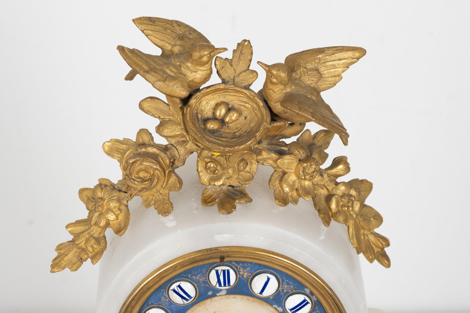 No Reserve- Mantel clock, Hersant Successeur de Chatelain Early 19th C Paris, Napoleon III Alabaster - 9