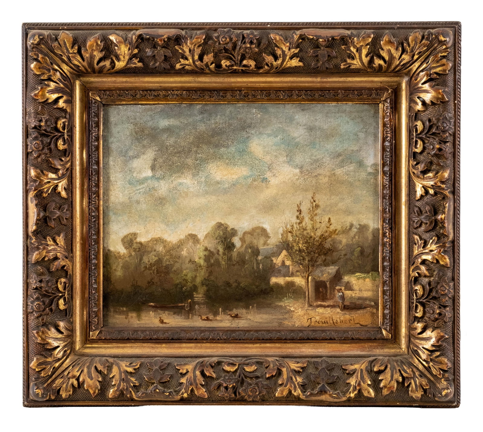 No Reserve- Paul Désiré Trouillebert landscape Oil Painting, signature lower right - 3