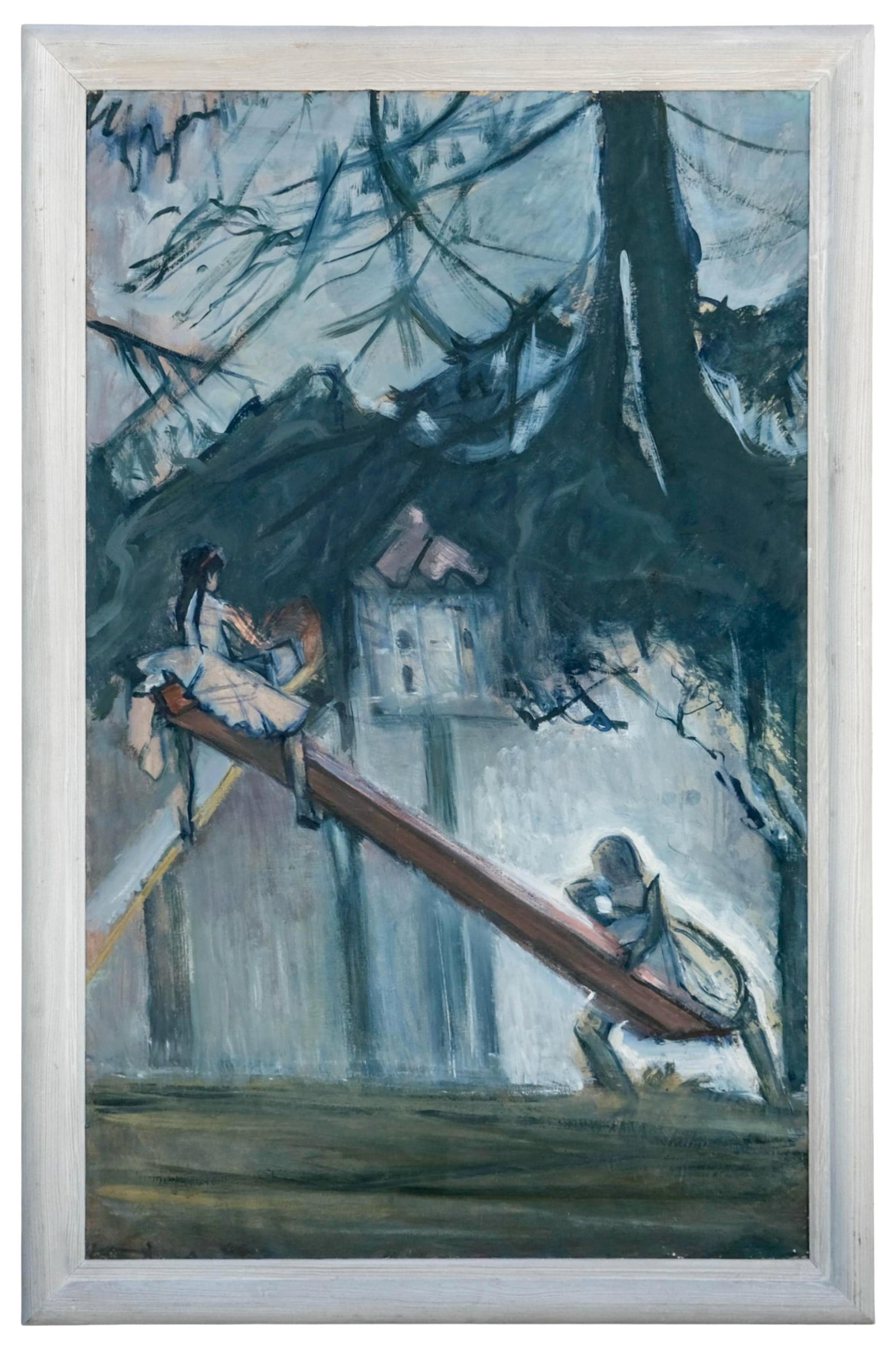 No Reserve- Colette Beyleys, “The Swing," Oil on Canvas Painting, Signed - 3