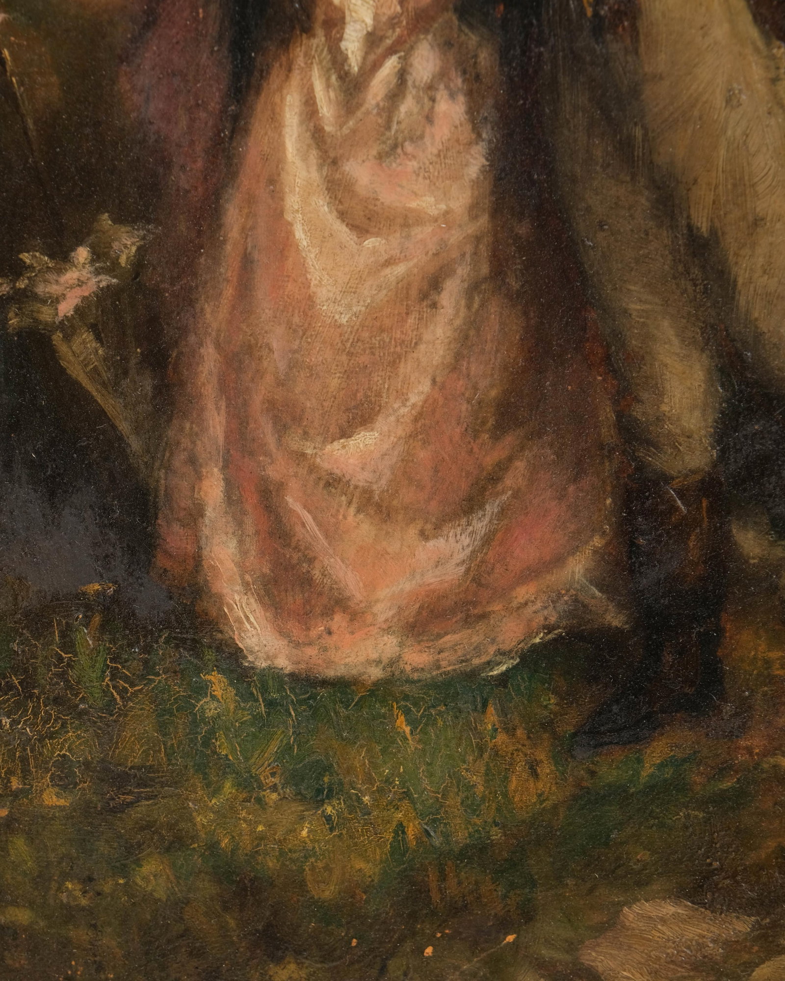 No Reserve- Miklos Mihalovits, The Promenade, Signed Oil on Cardboard Painting, Circa 1918 - 6